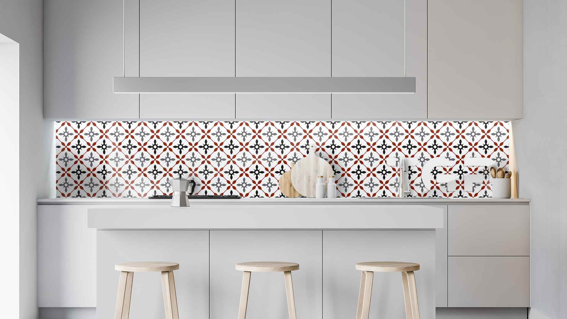 PRC009 kitchen printed glass countertop