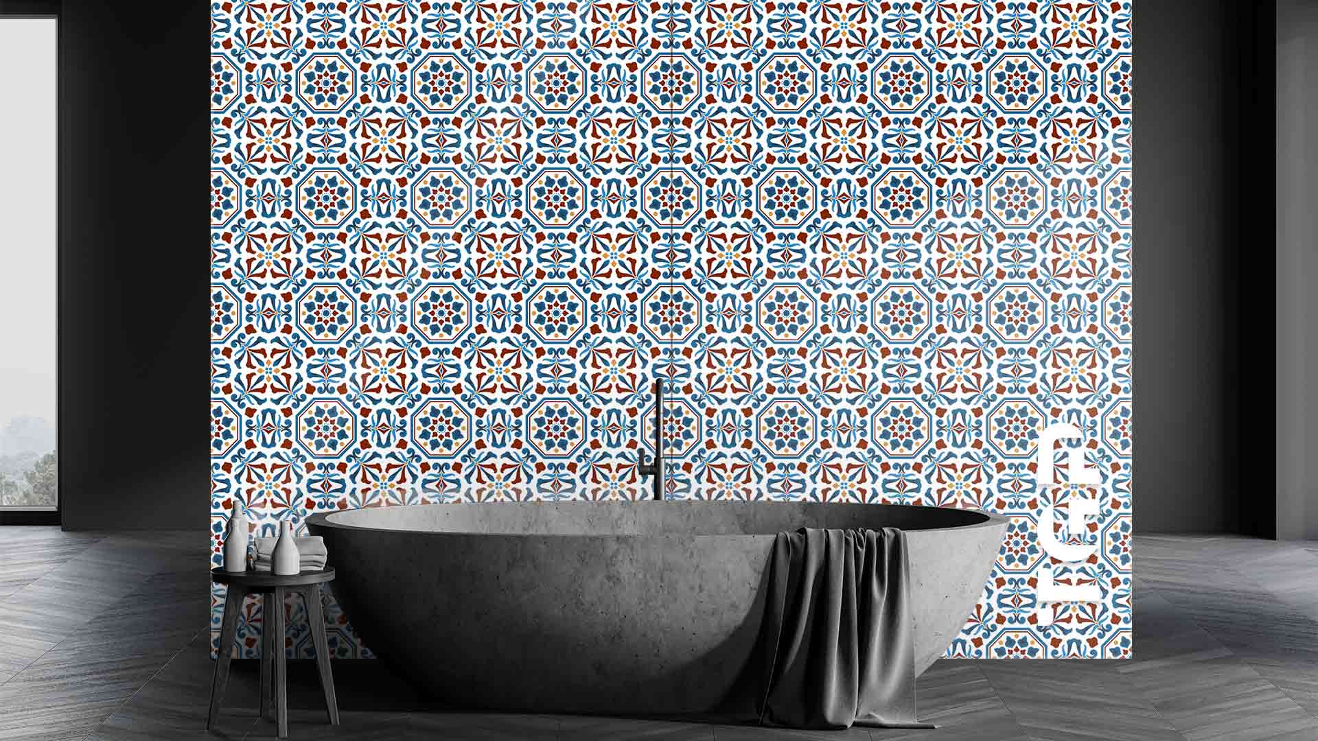 PRC010 Printed glass shower splashback