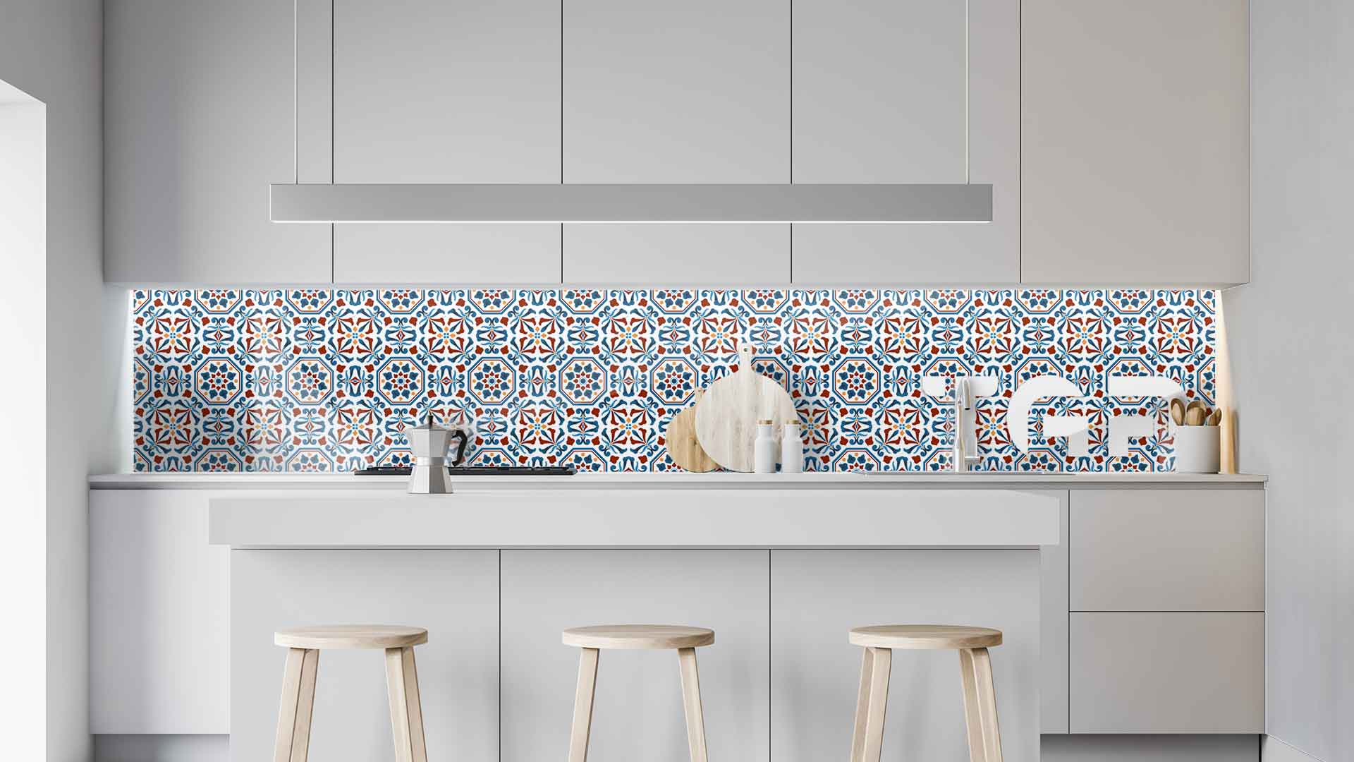 PRC010 kitchen printed glass countertop