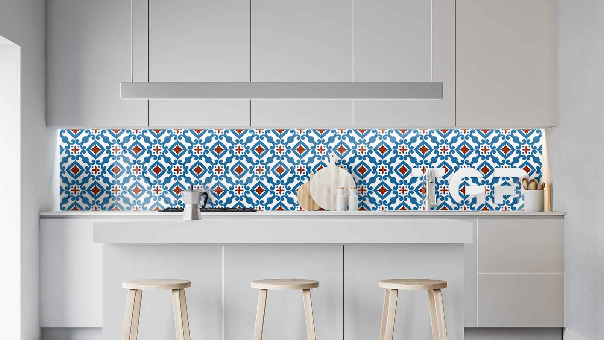 PRC011 kitchen printed glass countertop