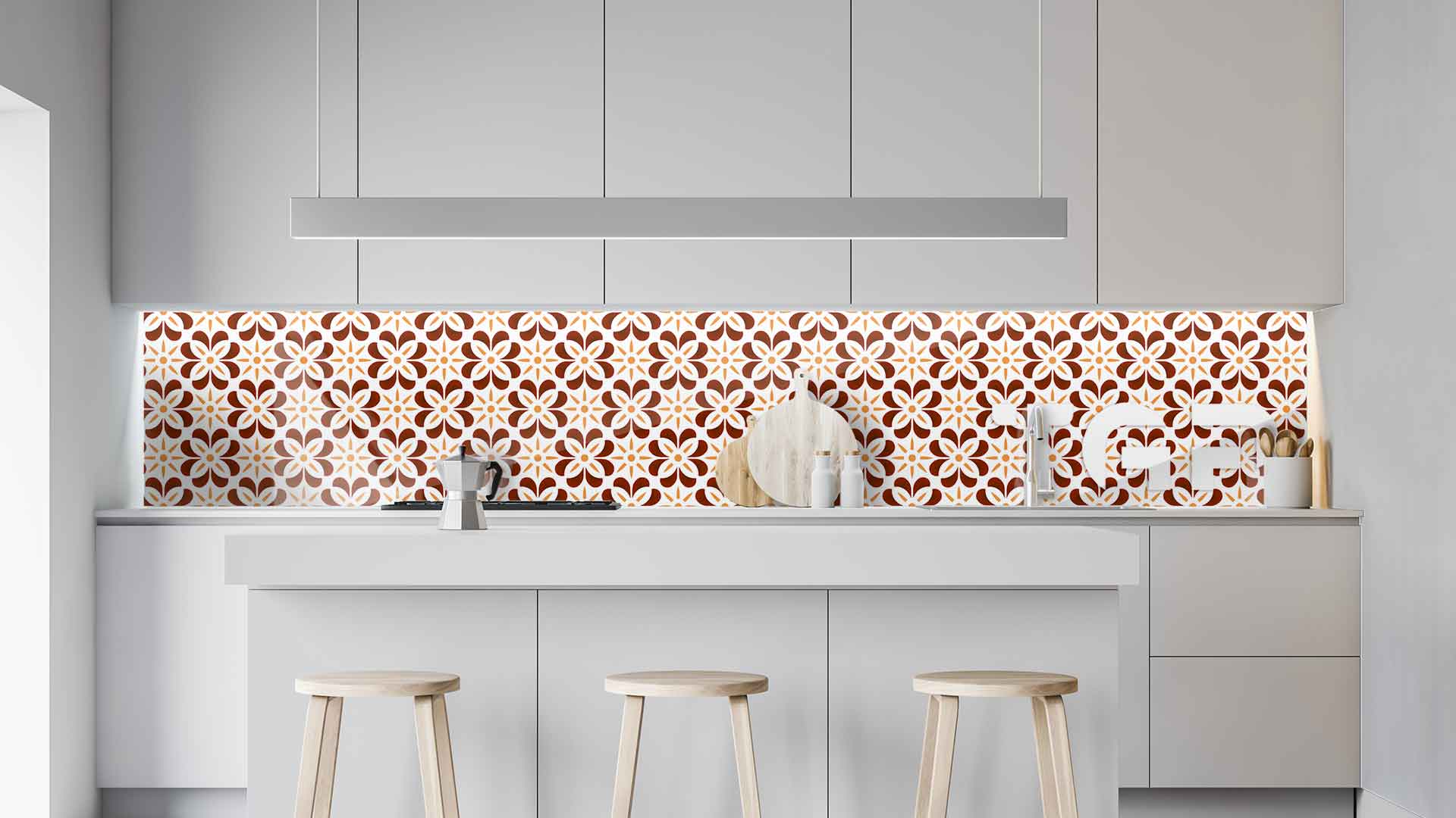 PRC012 kitchen printed glass countertop