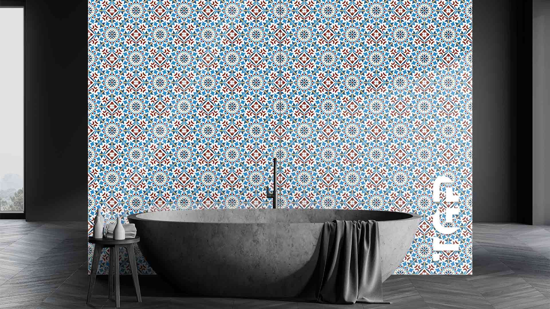 PRC013 Printed glass shower splashback