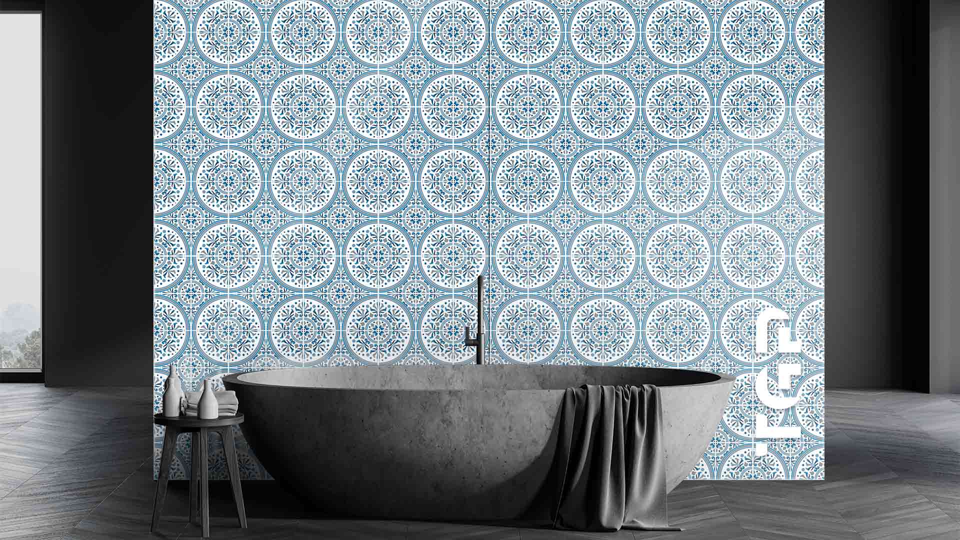 PRC014 Printed glass shower splashback