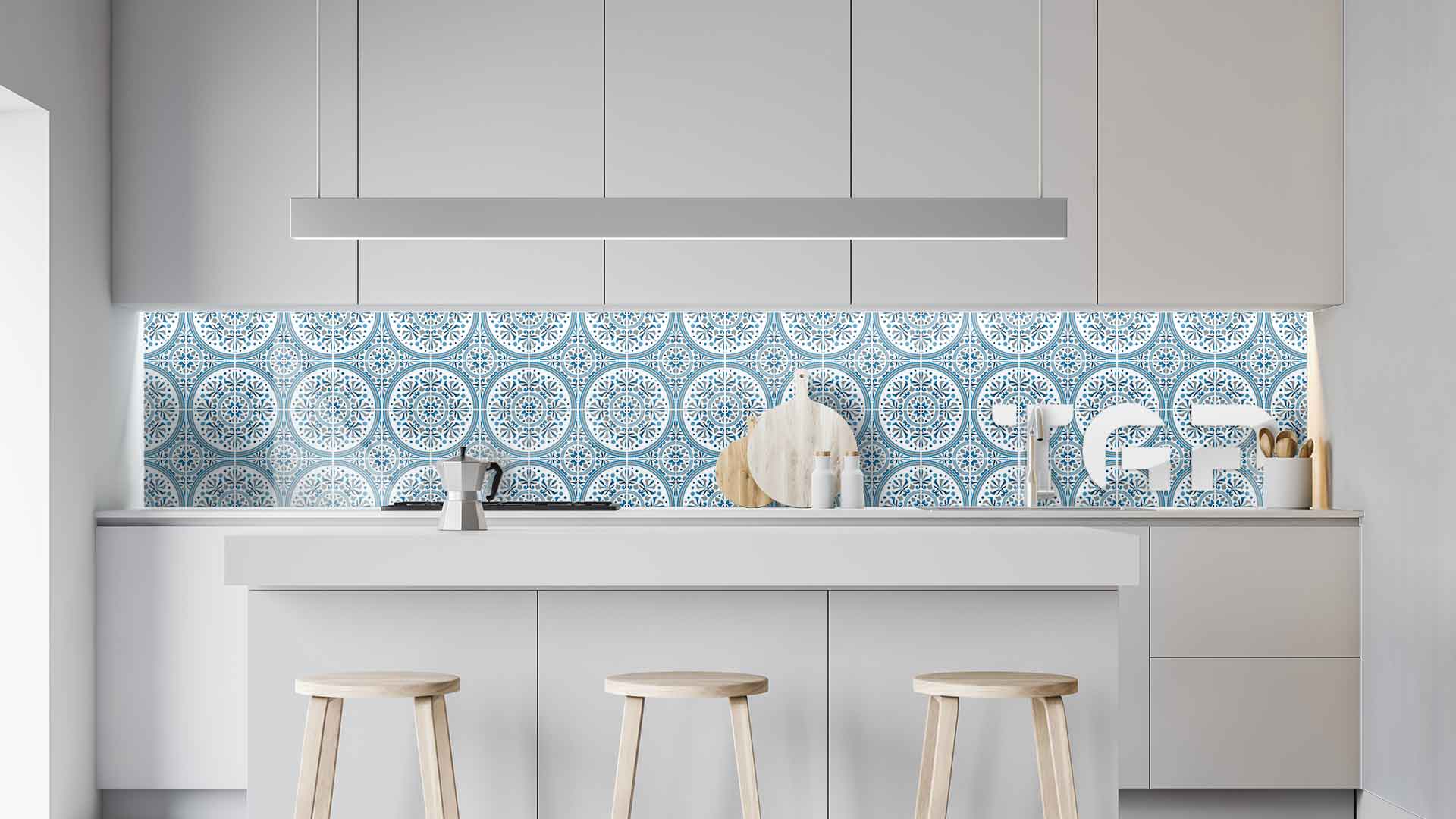 PRC014 kitchen printed glass countertop