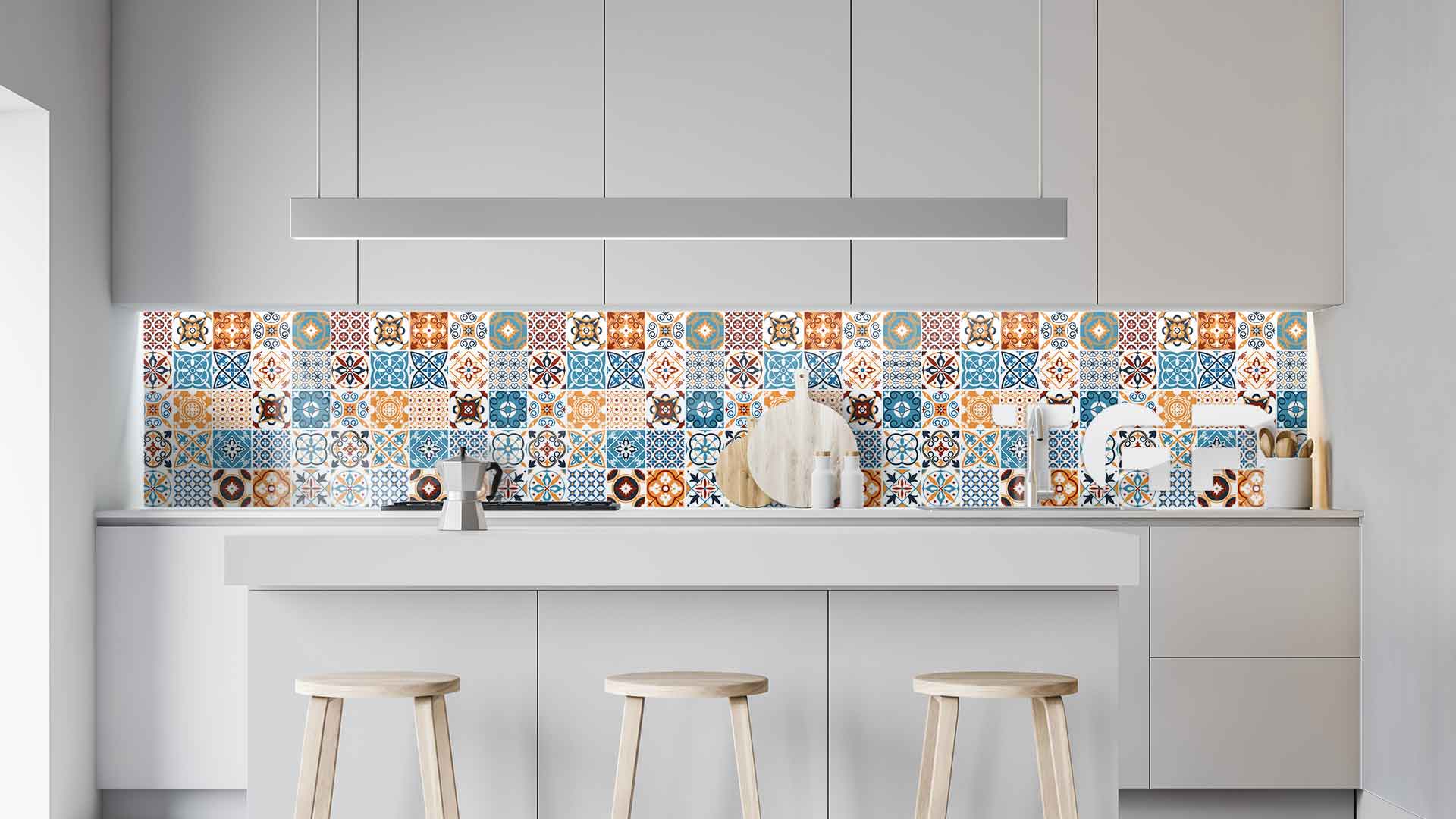 PRC015 kitchen printed glass countertop