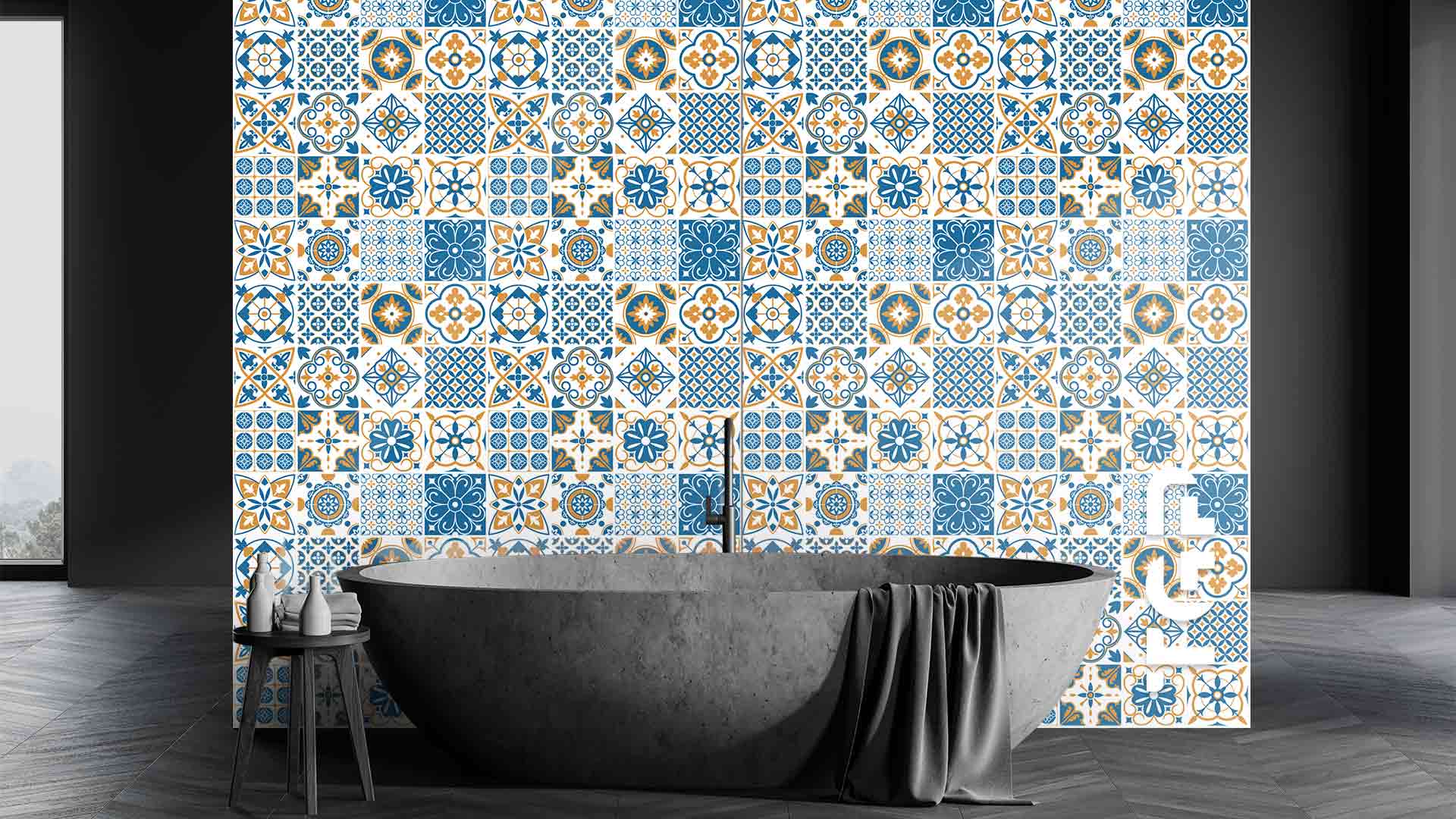 PRC017 Printed glass shower splashback
