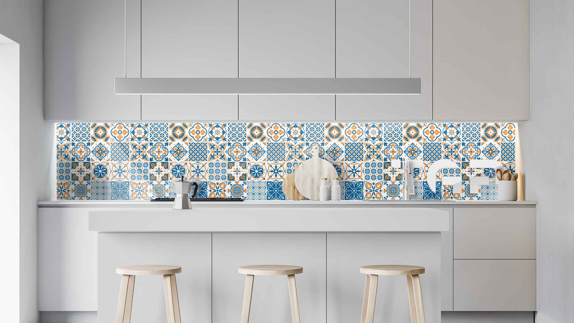 PRC017 kitchen printed glass countertop