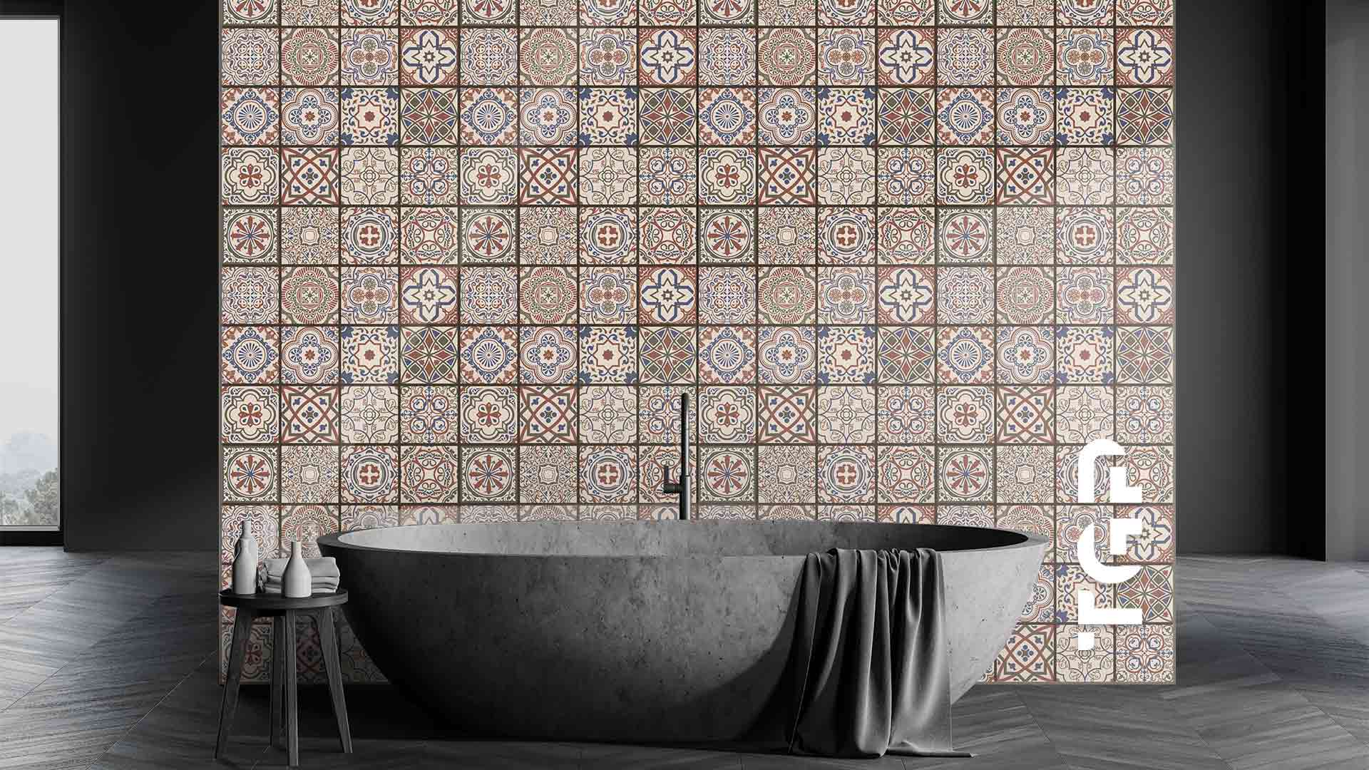 PRC018 Printed glass shower splashback