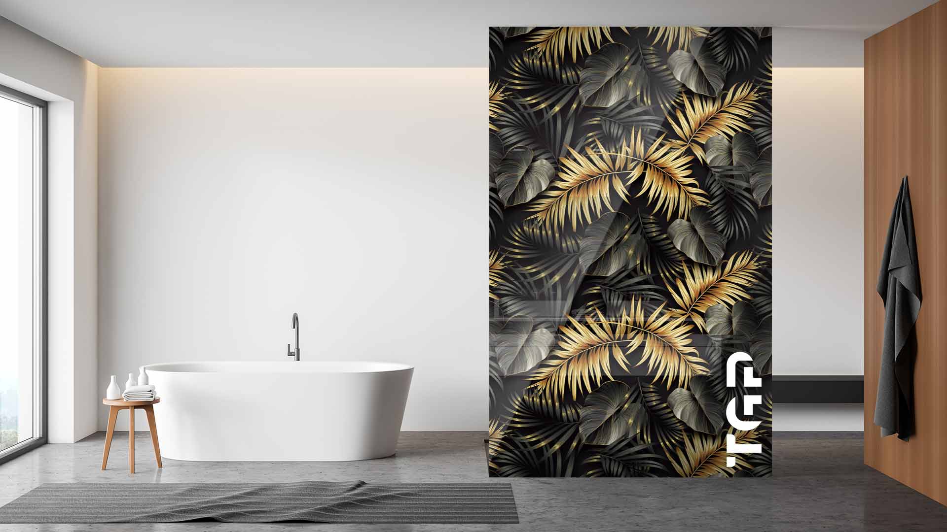 PRM001 Printed glass shower screen PRM001 Printed glass shower screen