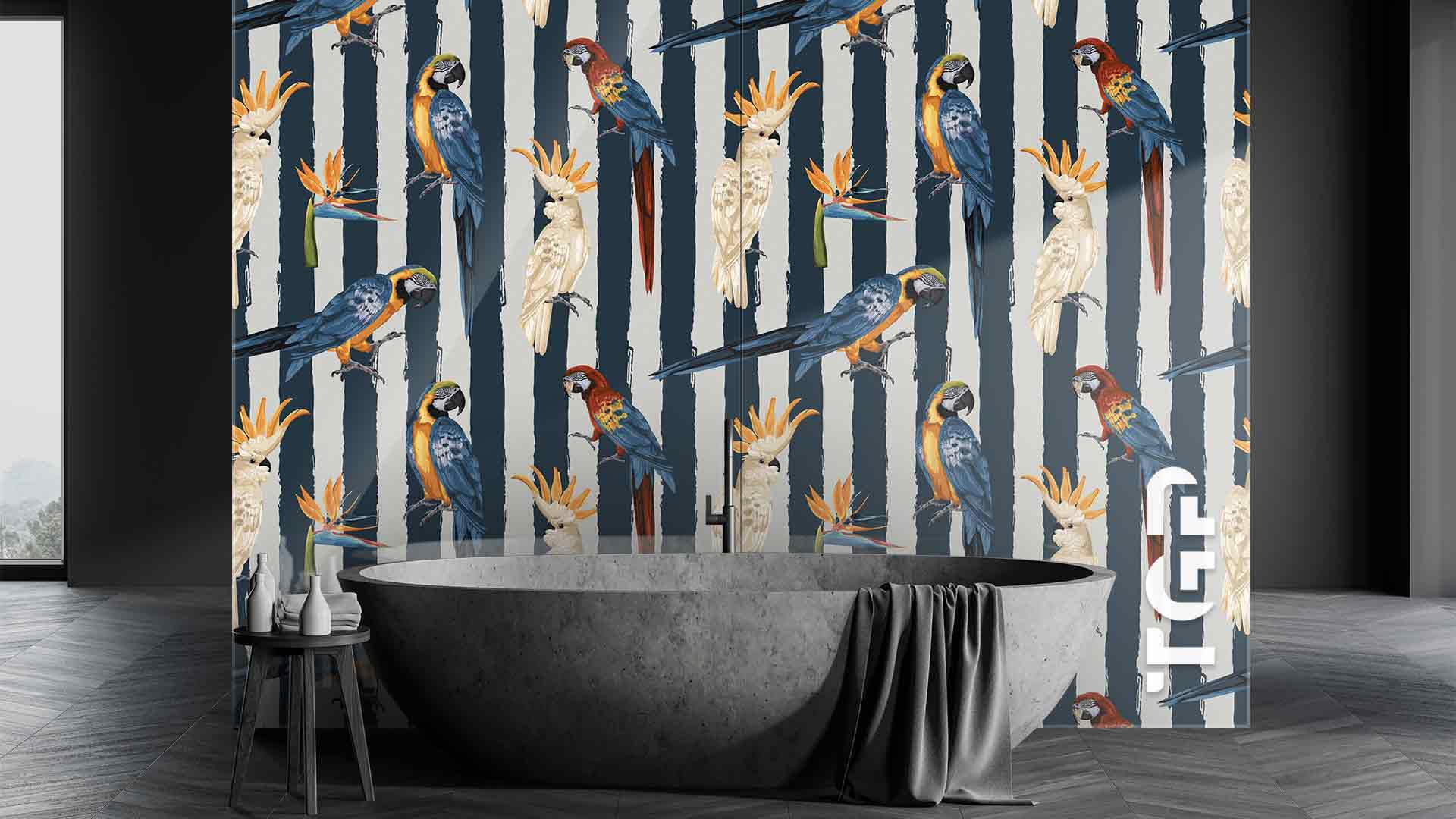 PRM009 Printed glass shower splashback