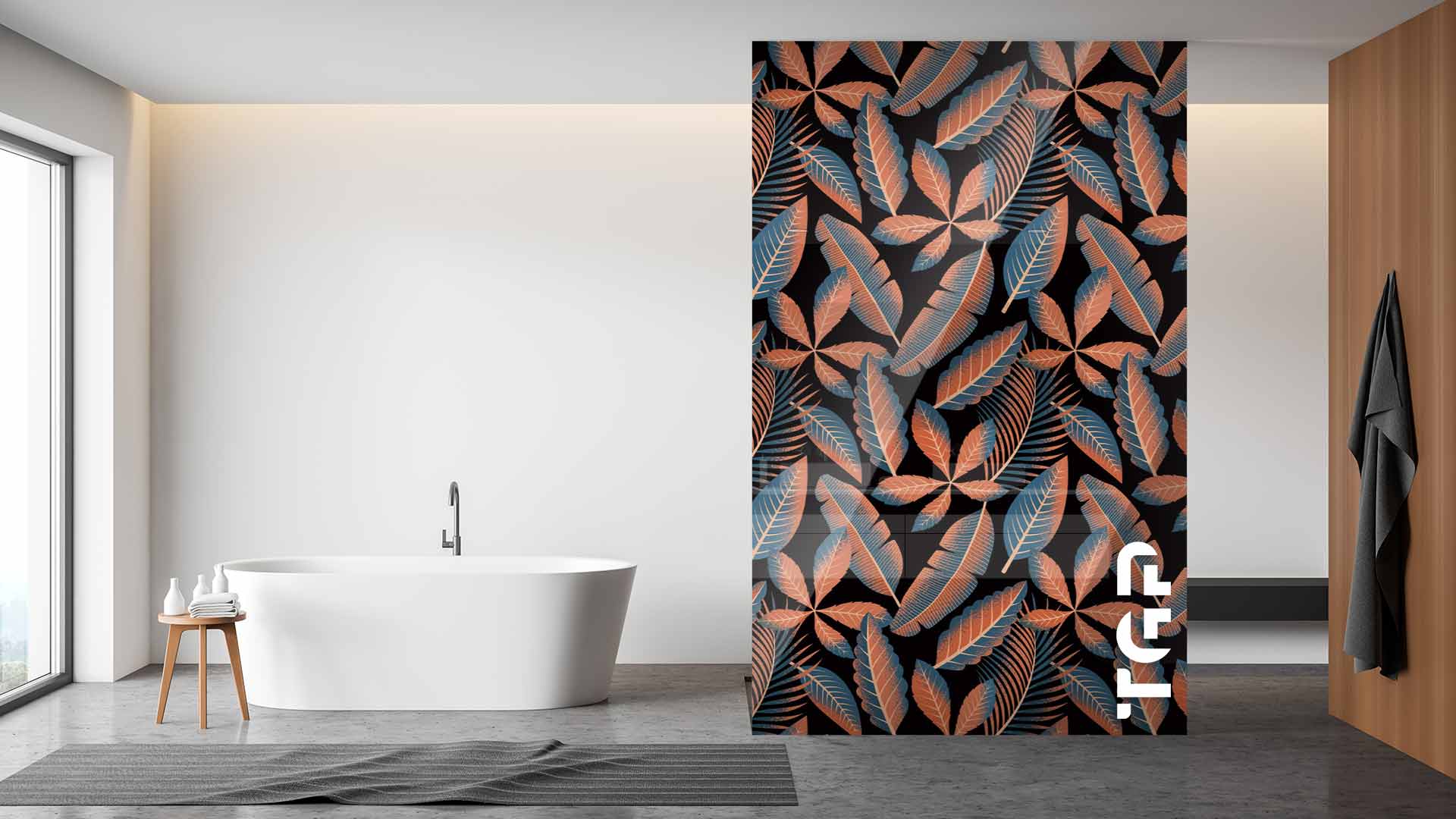 PRM018 Printed glass shower screen