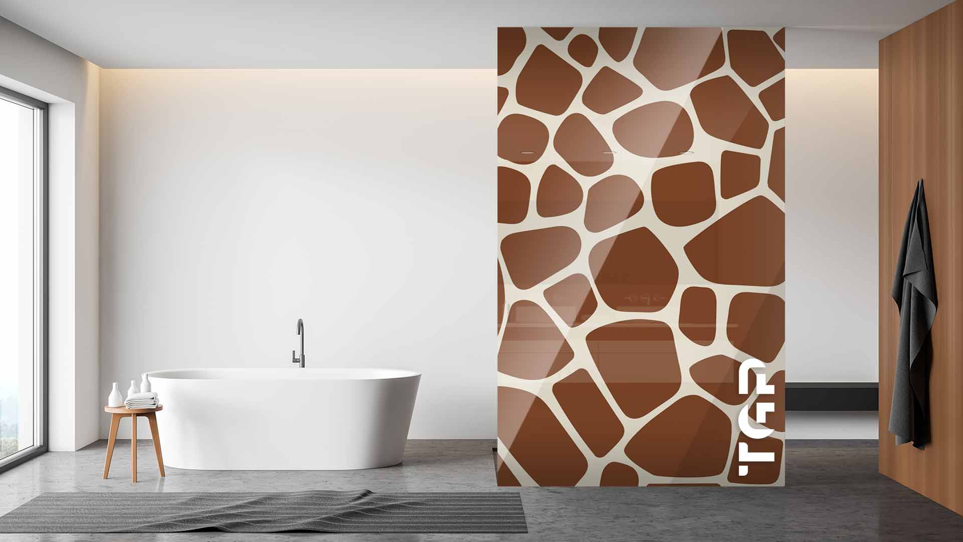 SFR002 Printed glass shower screen