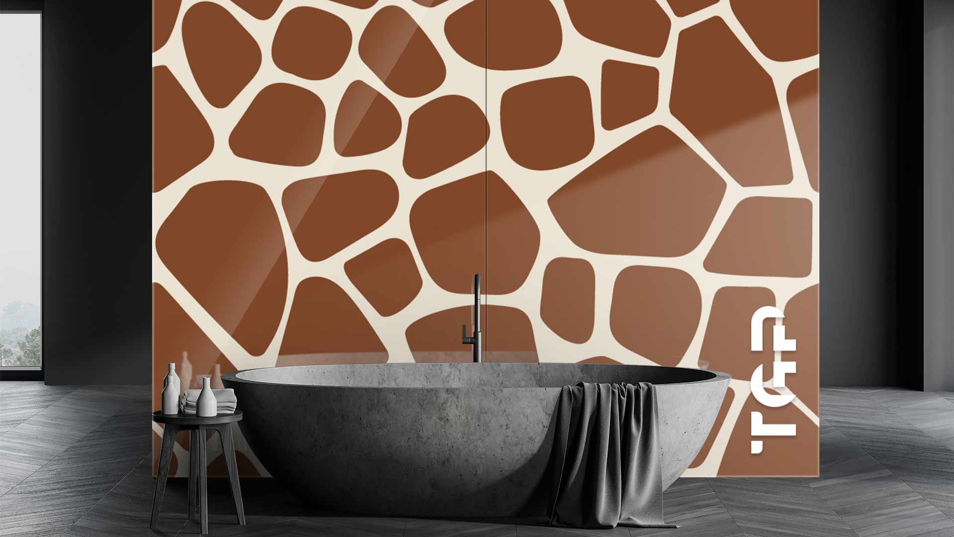 SFR002 Printed glass shower splashback