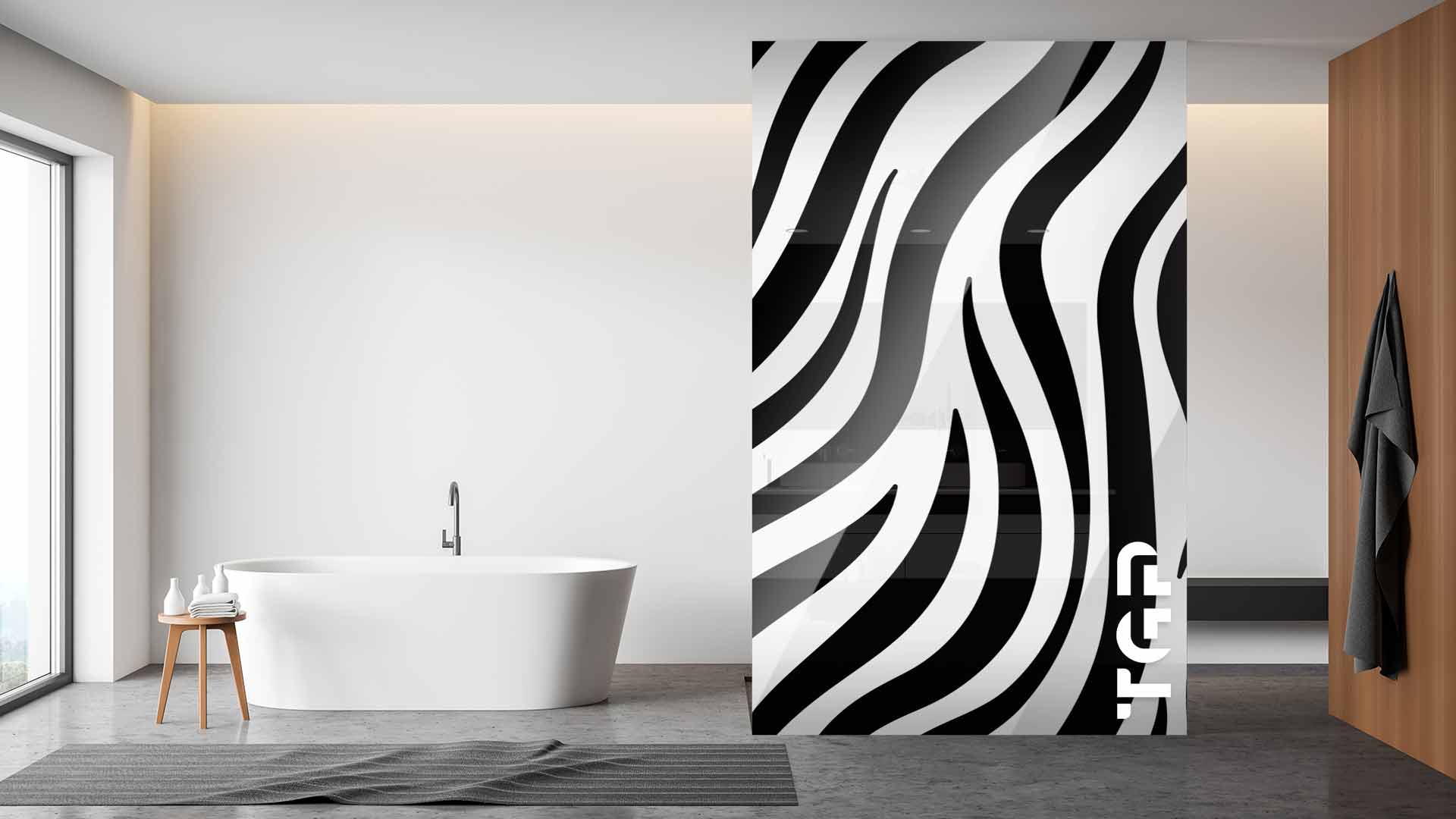 SFR003 Printed glass shower screen