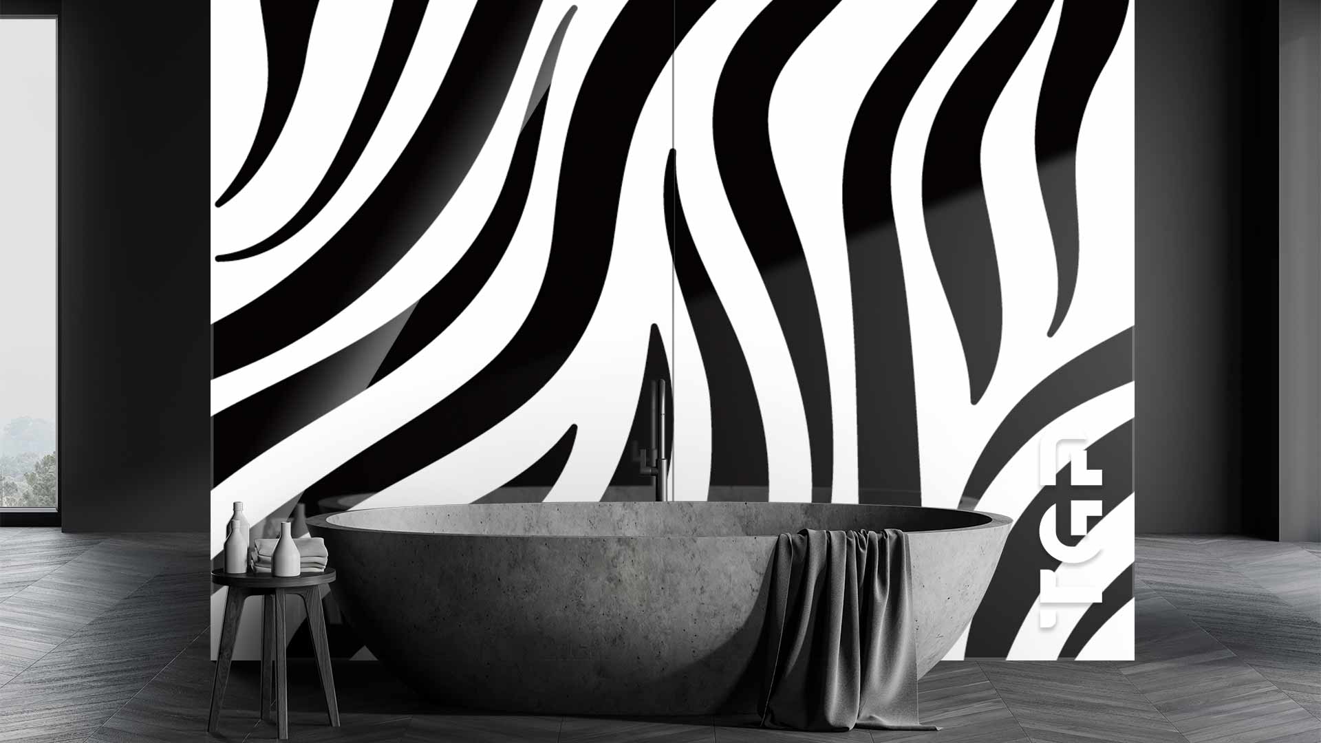 SFR003 Printed glass shower splashback