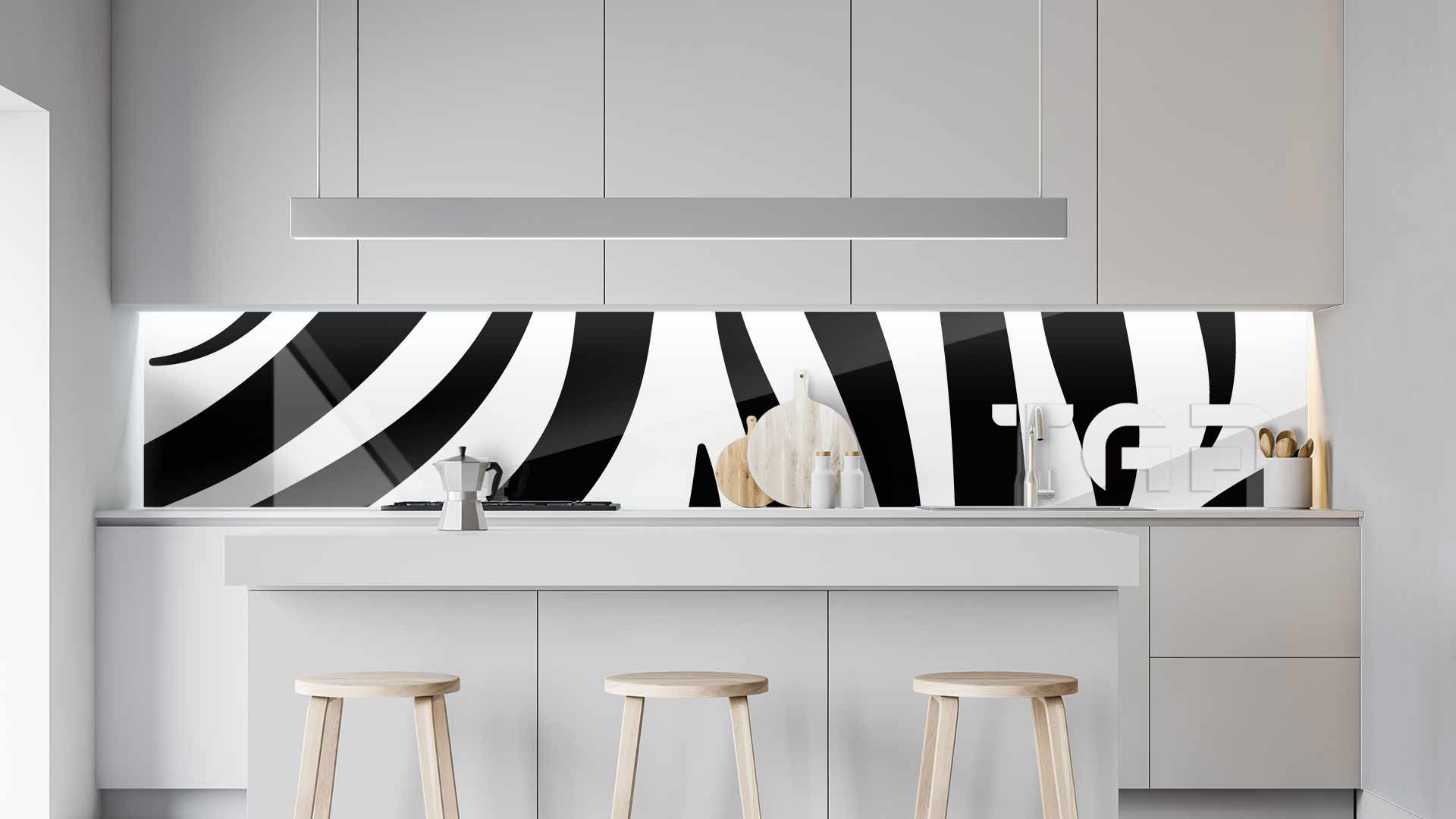 SFR003 kitchen printed glass countertop