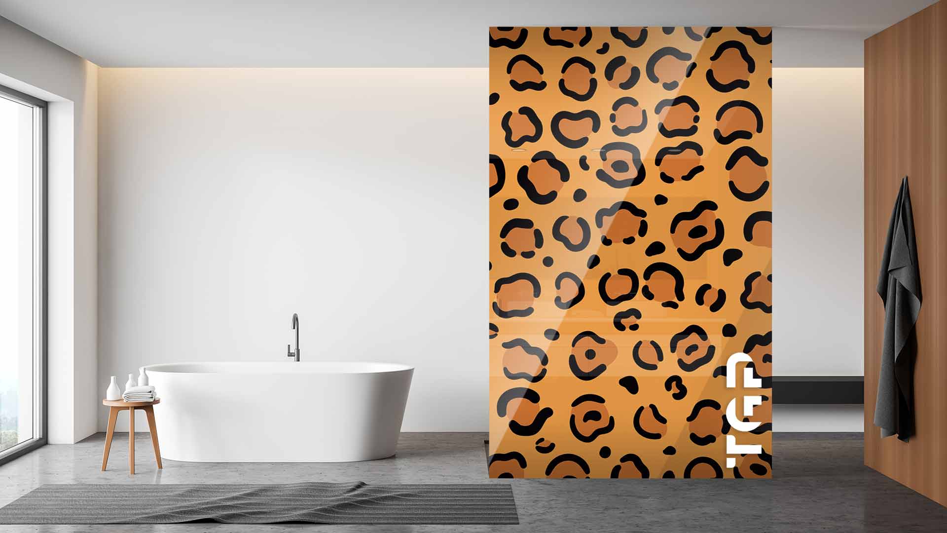 SFR004 Printed glass shower screen