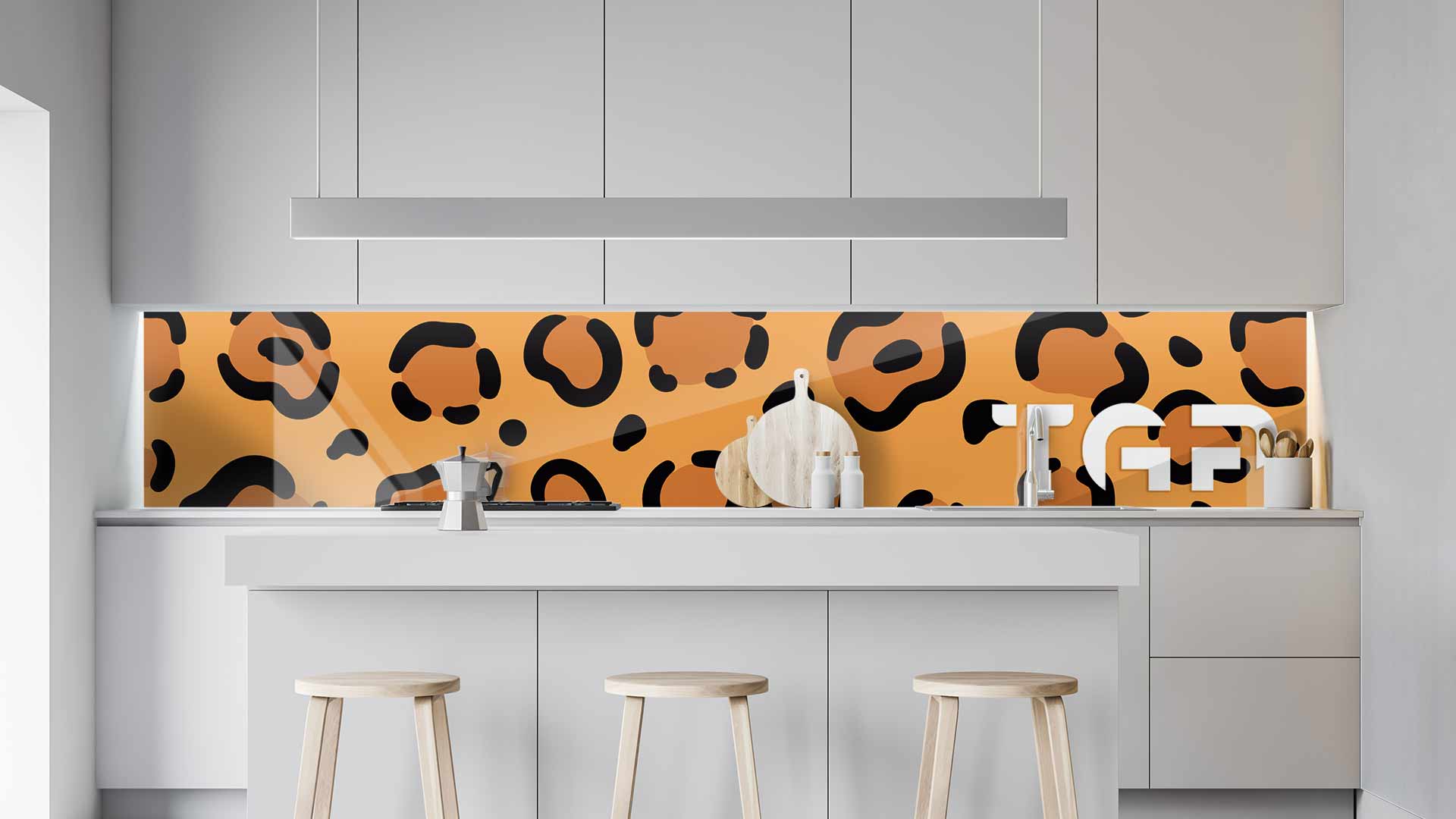 SFR004 kitchen printed glass countertop