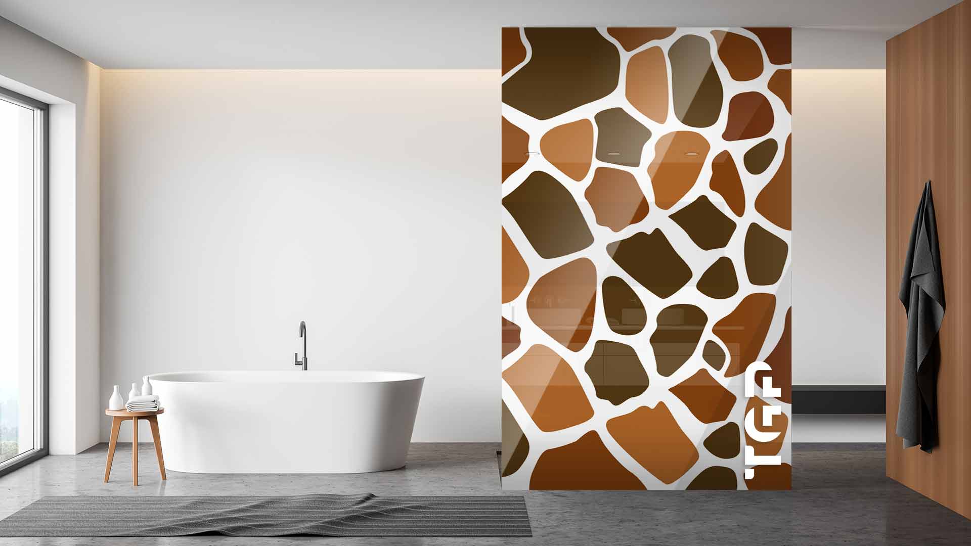 SFR005 Printed glass shower screen