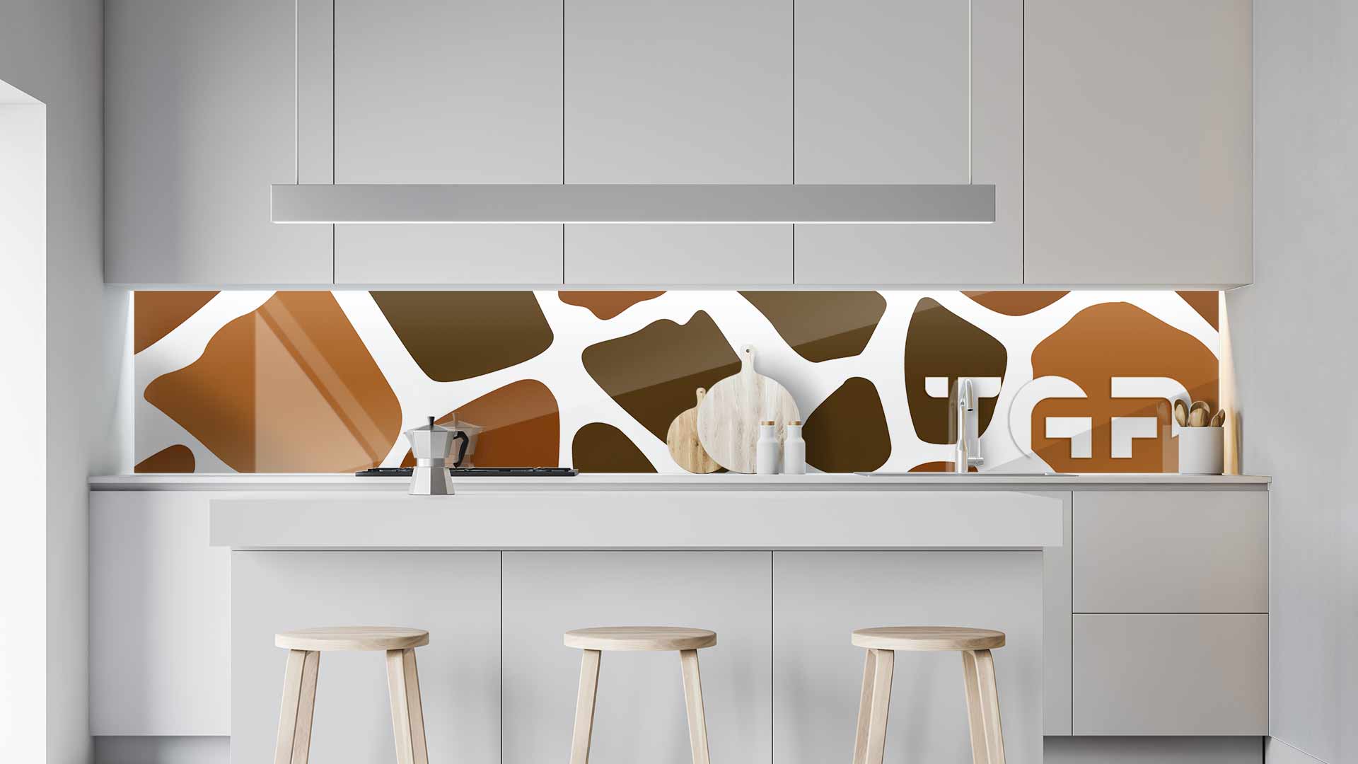 SFR005 kitchen printed glass countertop