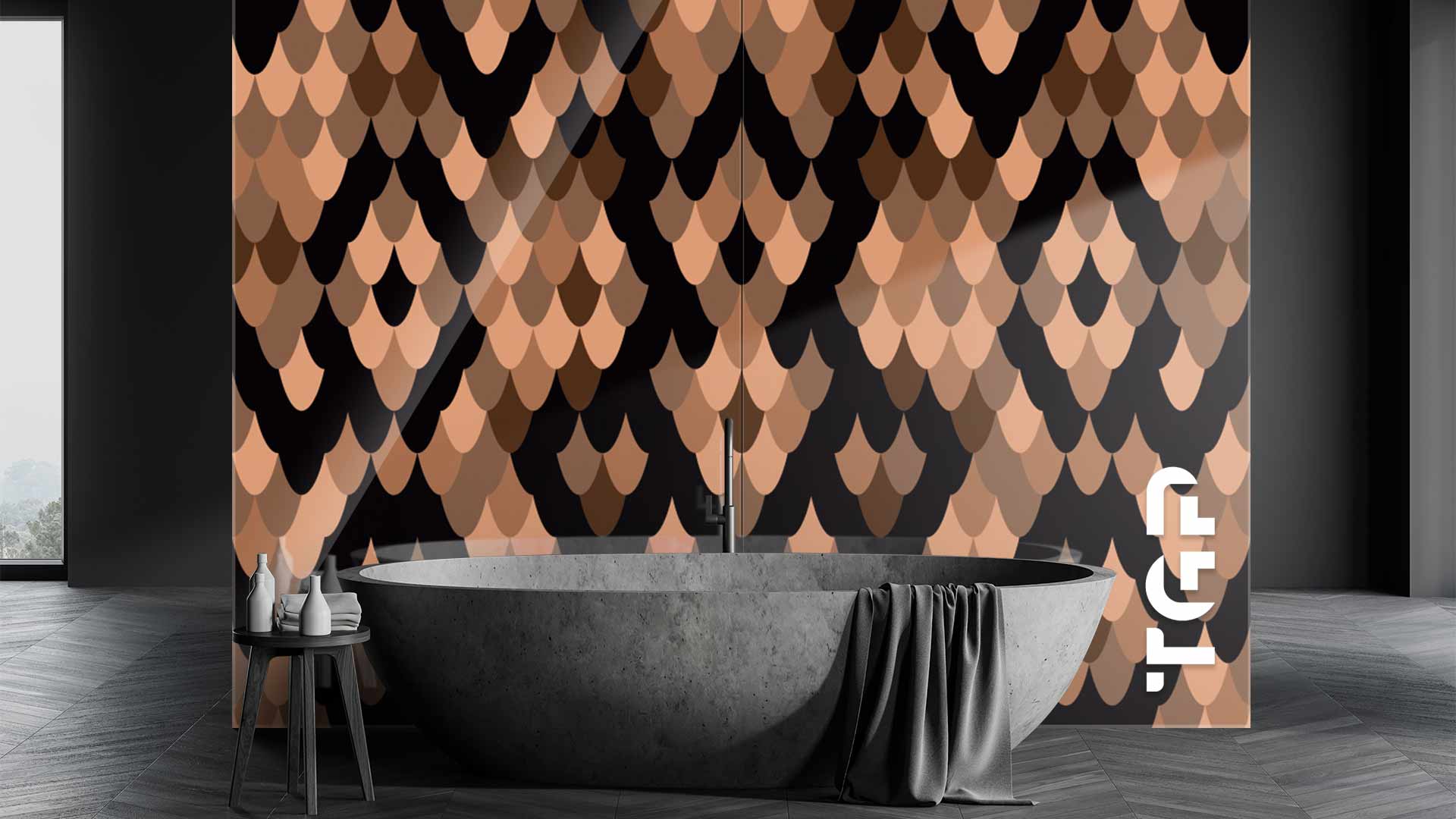 SFR006 Printed glass shower splashback