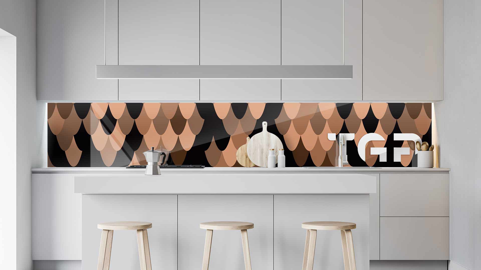 SFR006 kitchen printed glass countertop