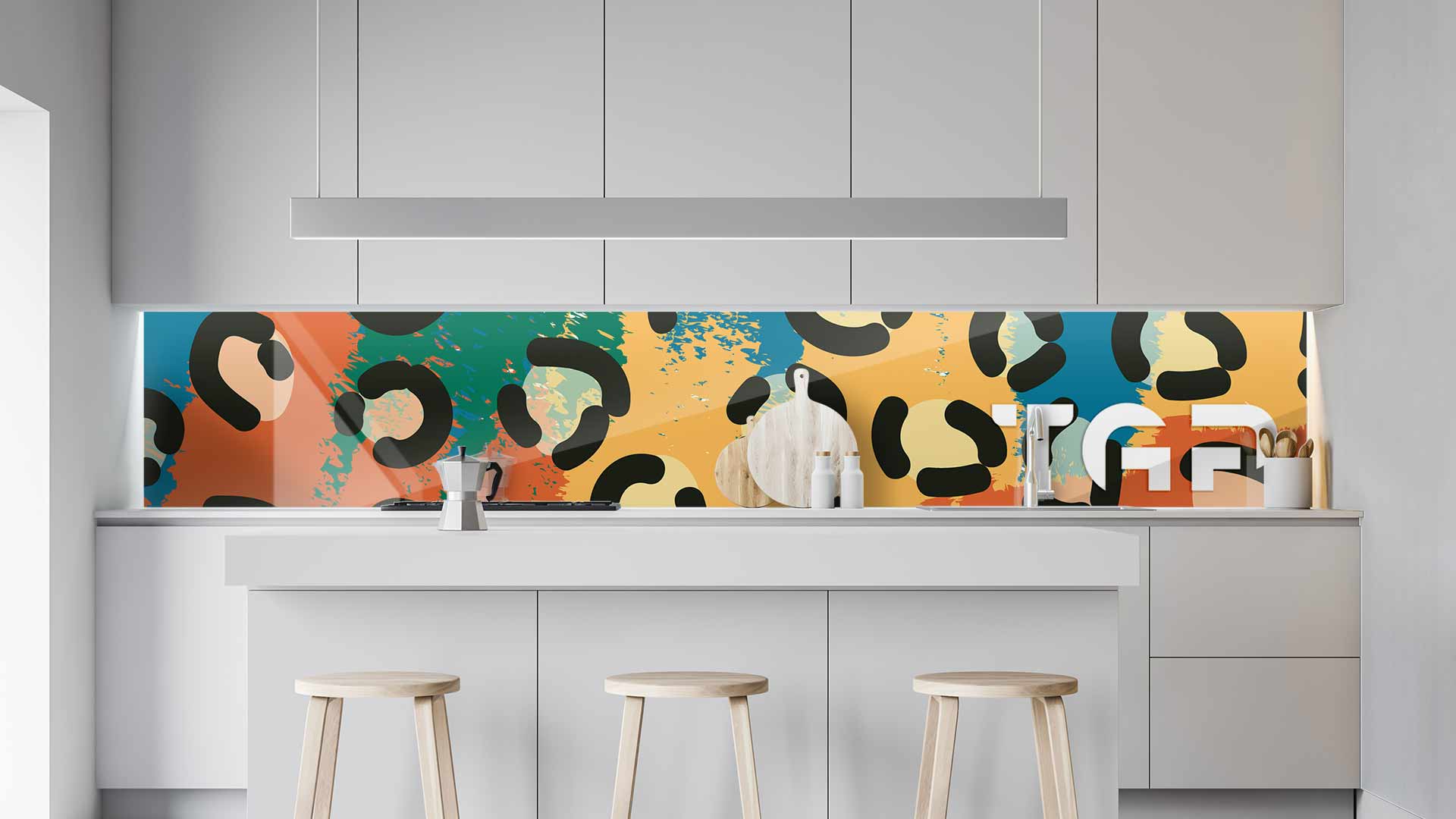 SFR007 kitchen printed glass countertop