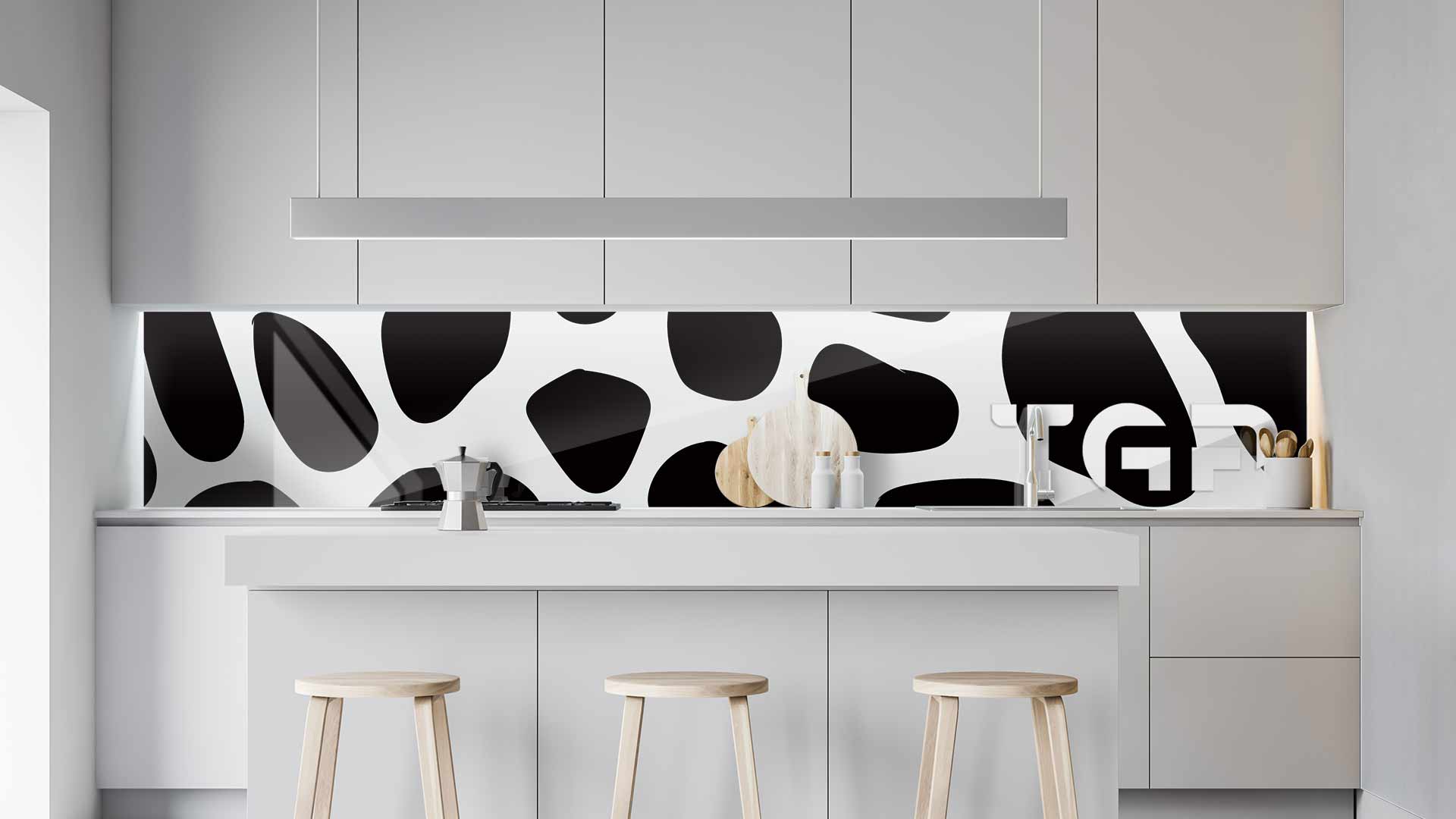 SFR008 kitchen printed glass countertop