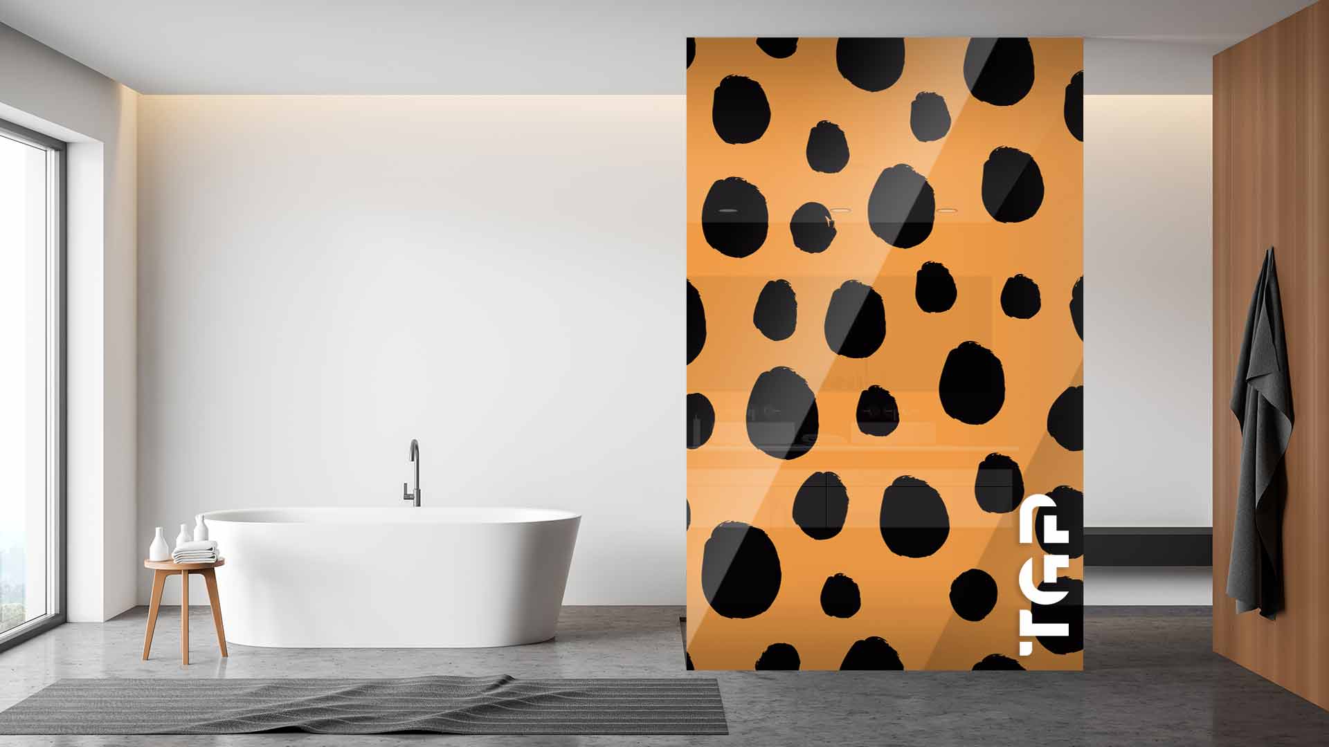 SFR009 Printed glass shower screen
