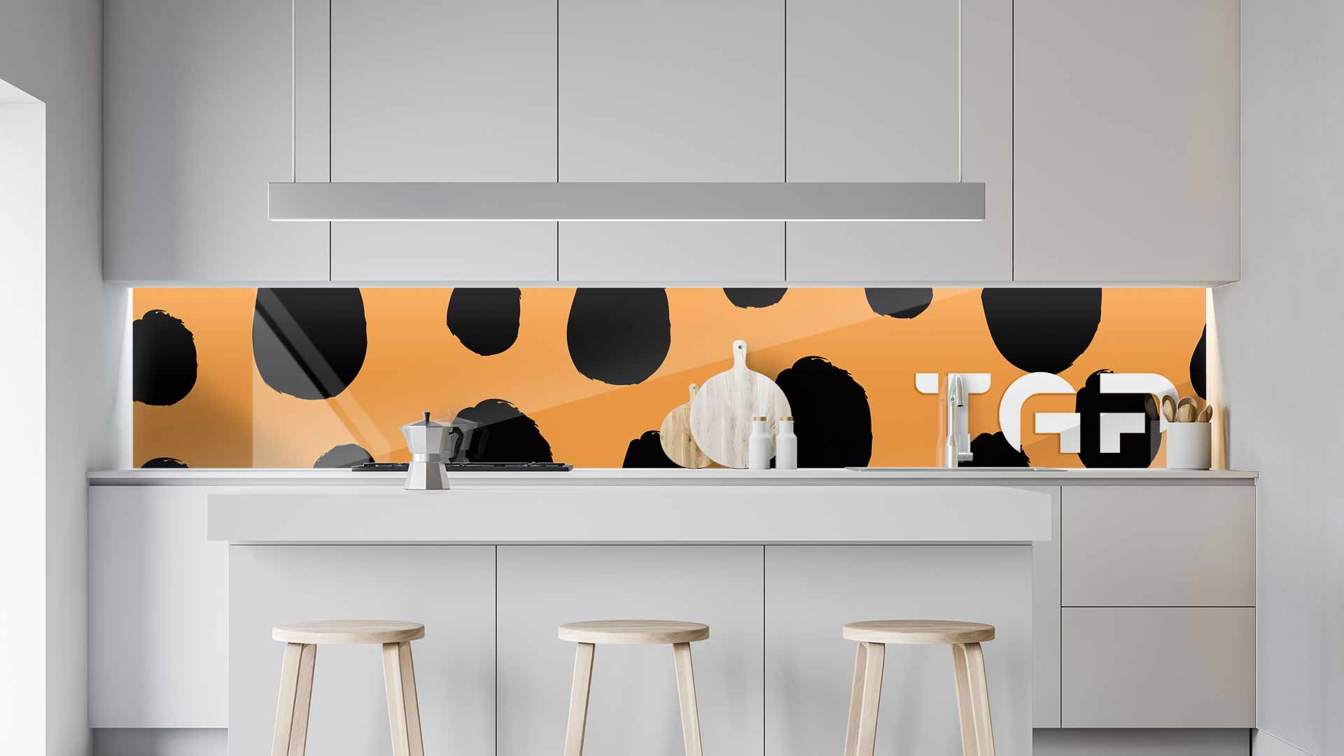 SFR009 kitchen printed glass countertop