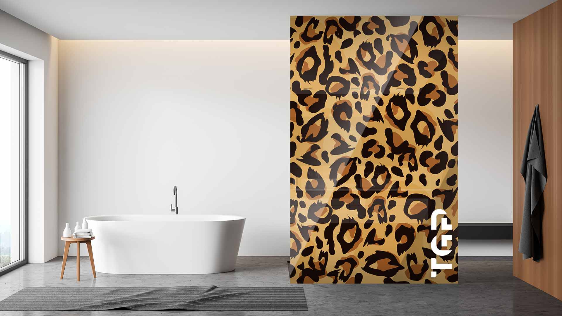 SFR010 Printed glass shower screen