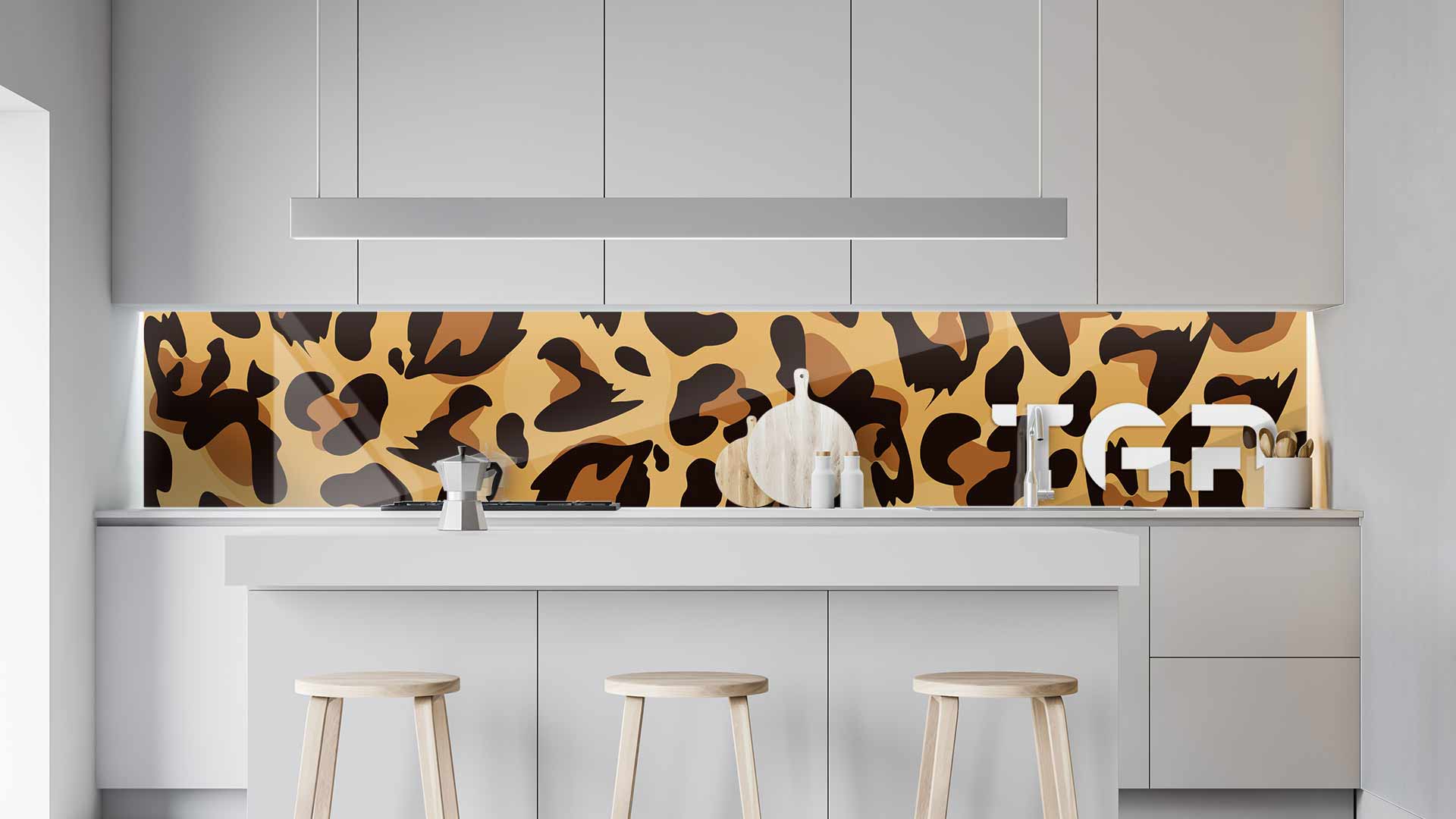 SFR010 kitchen printed glass countertop