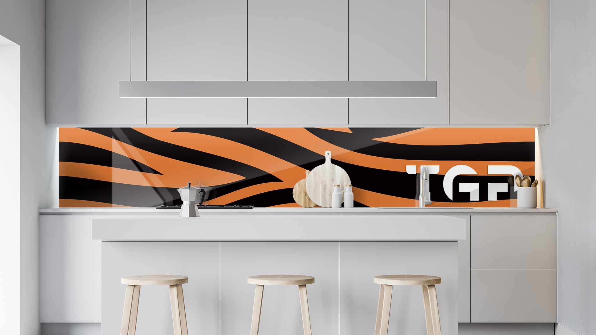 SFR011 kitchen printed glass countertop