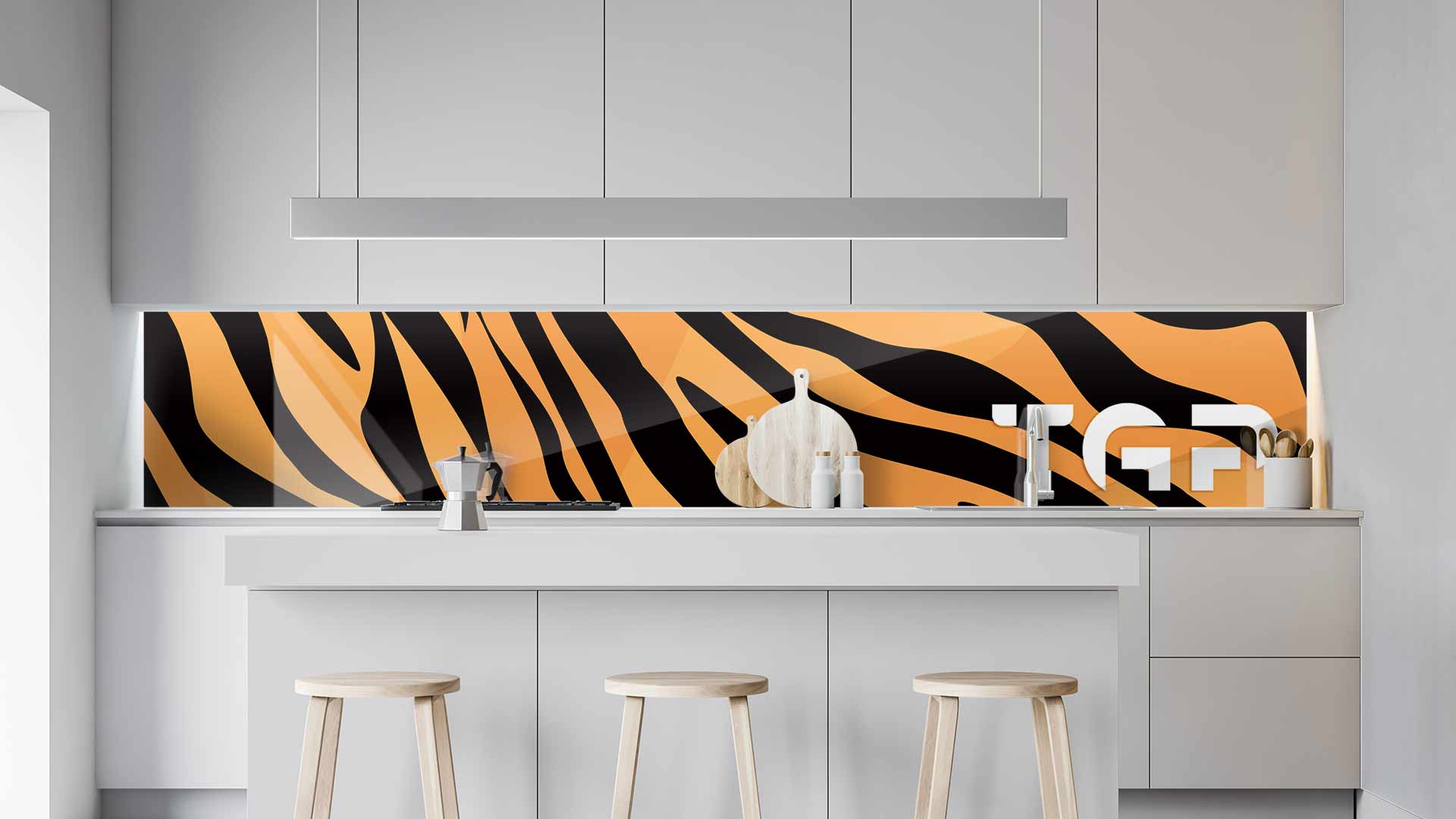 SFR013 kitchen printed glass countertop