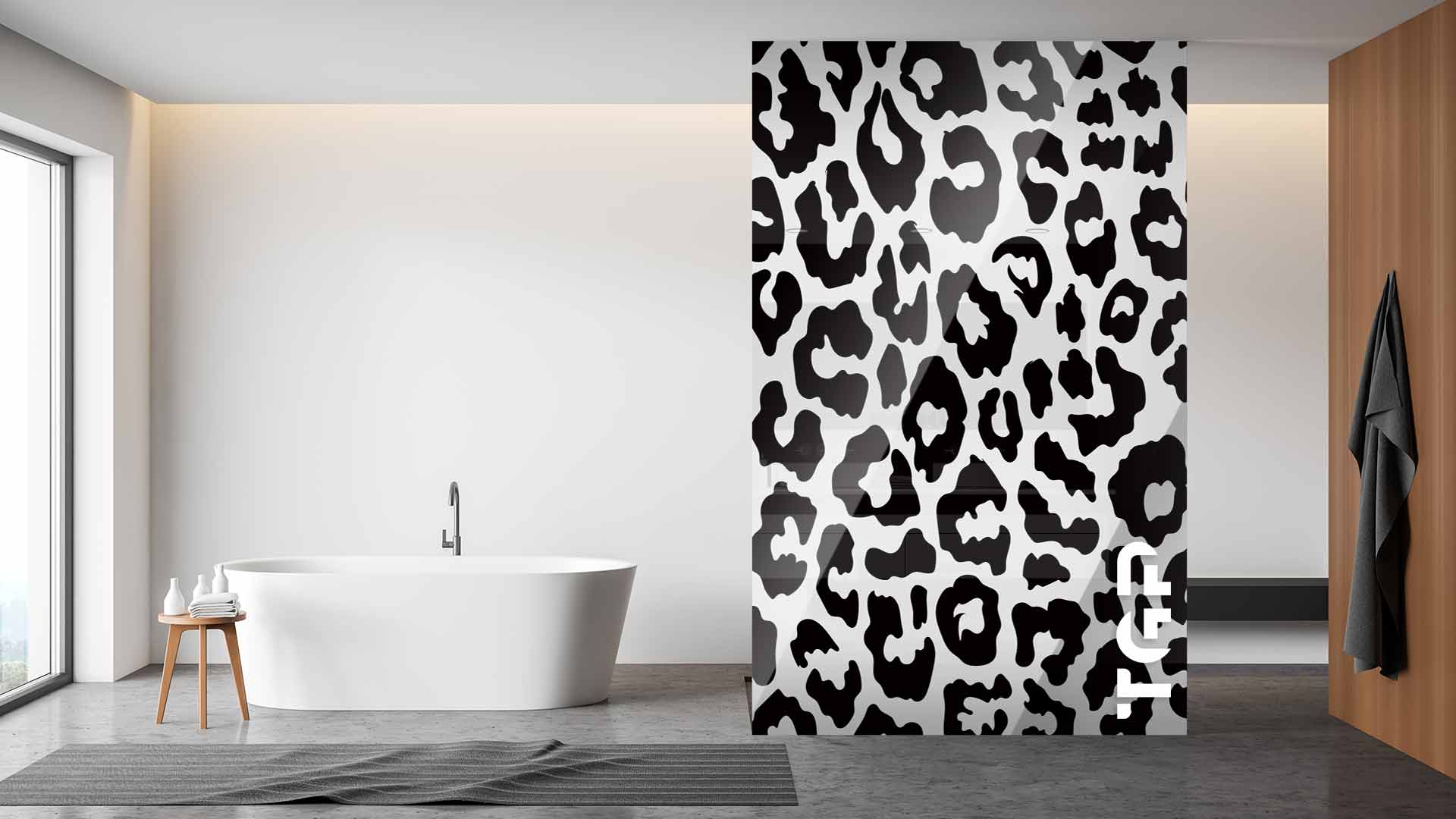 SFR014 Printed glass shower screen