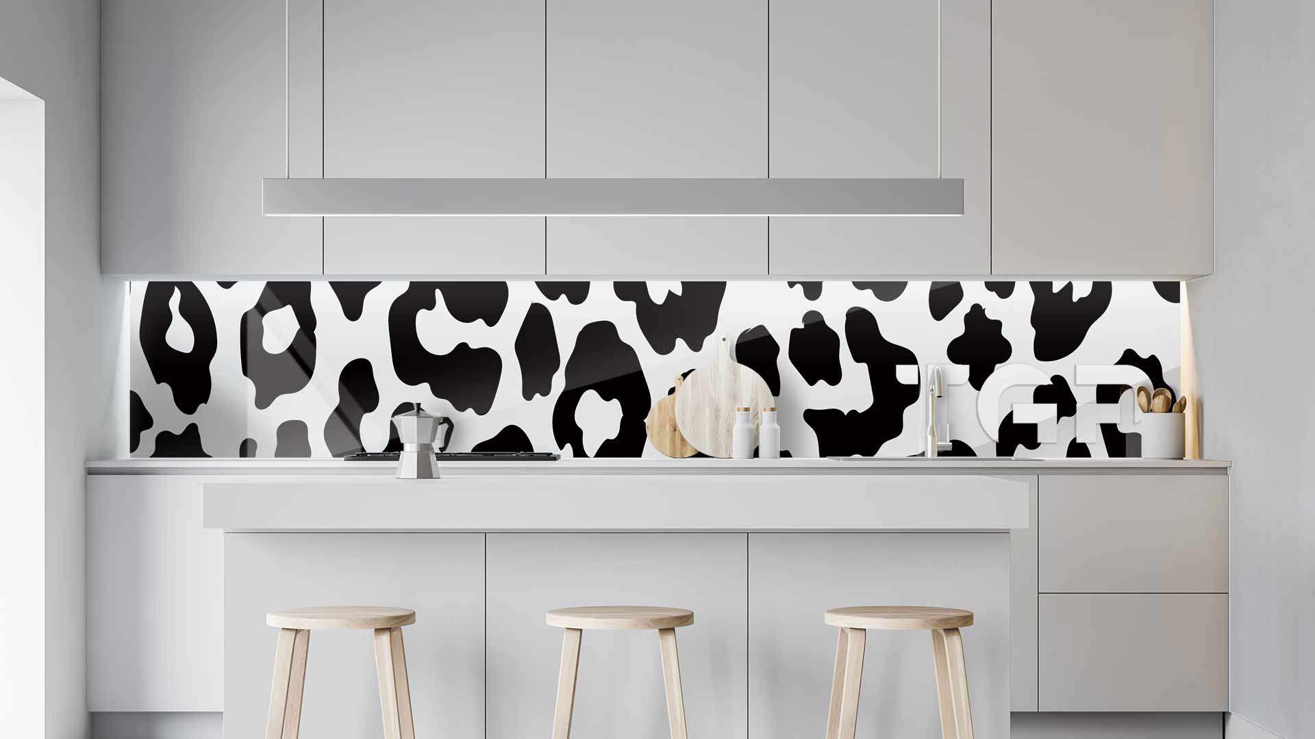 SFR014 kitchen printed glass countertop