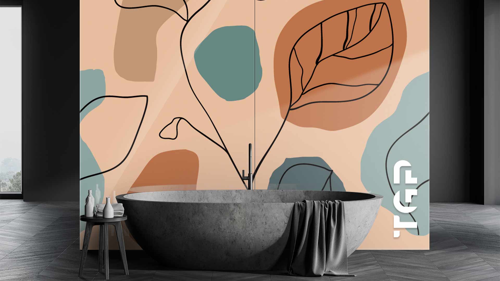 WLP001 Printed glass shower splashback
