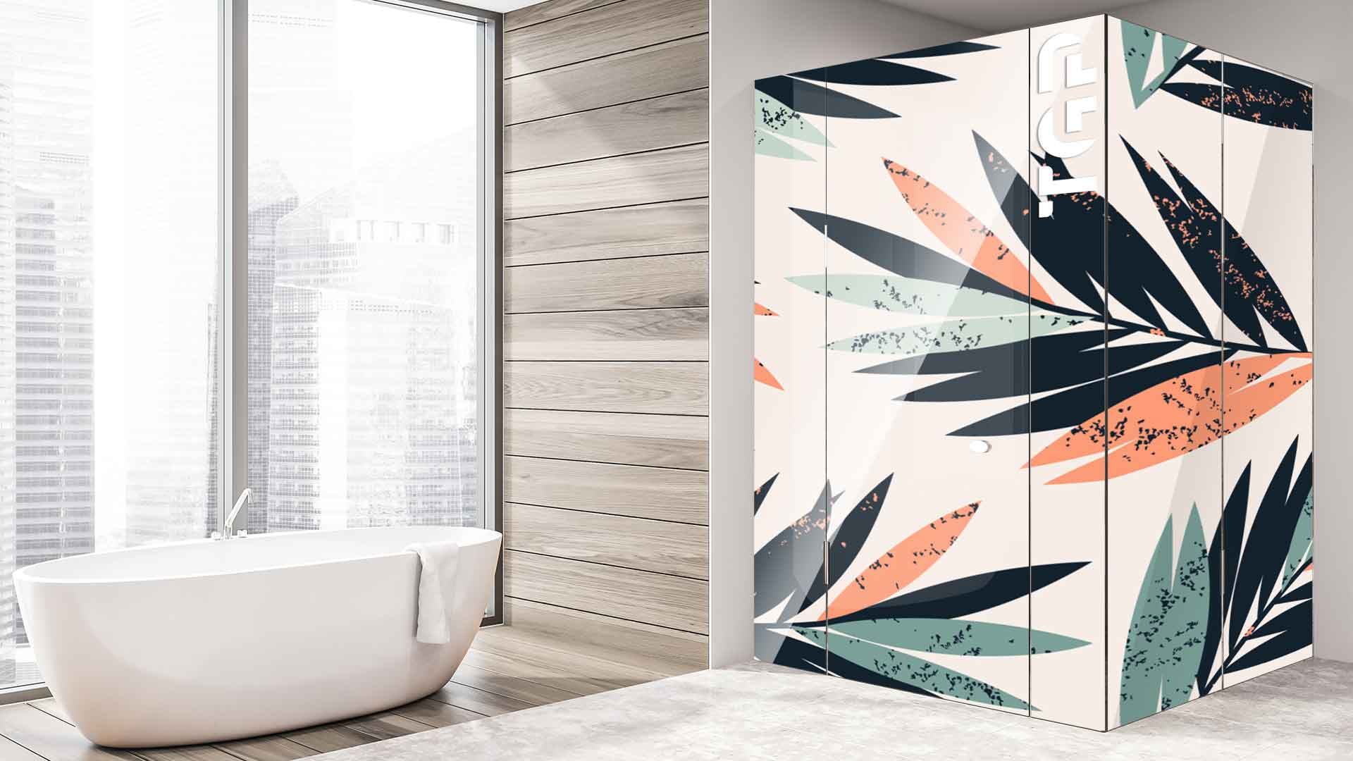 WLP002 printed glass shower enclosure