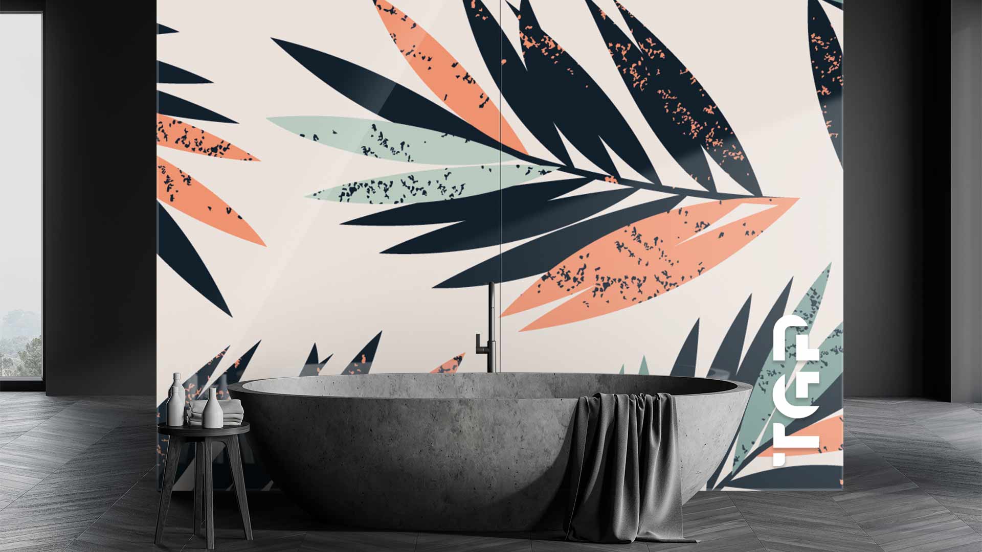 WLP002 Printed glass shower splashback