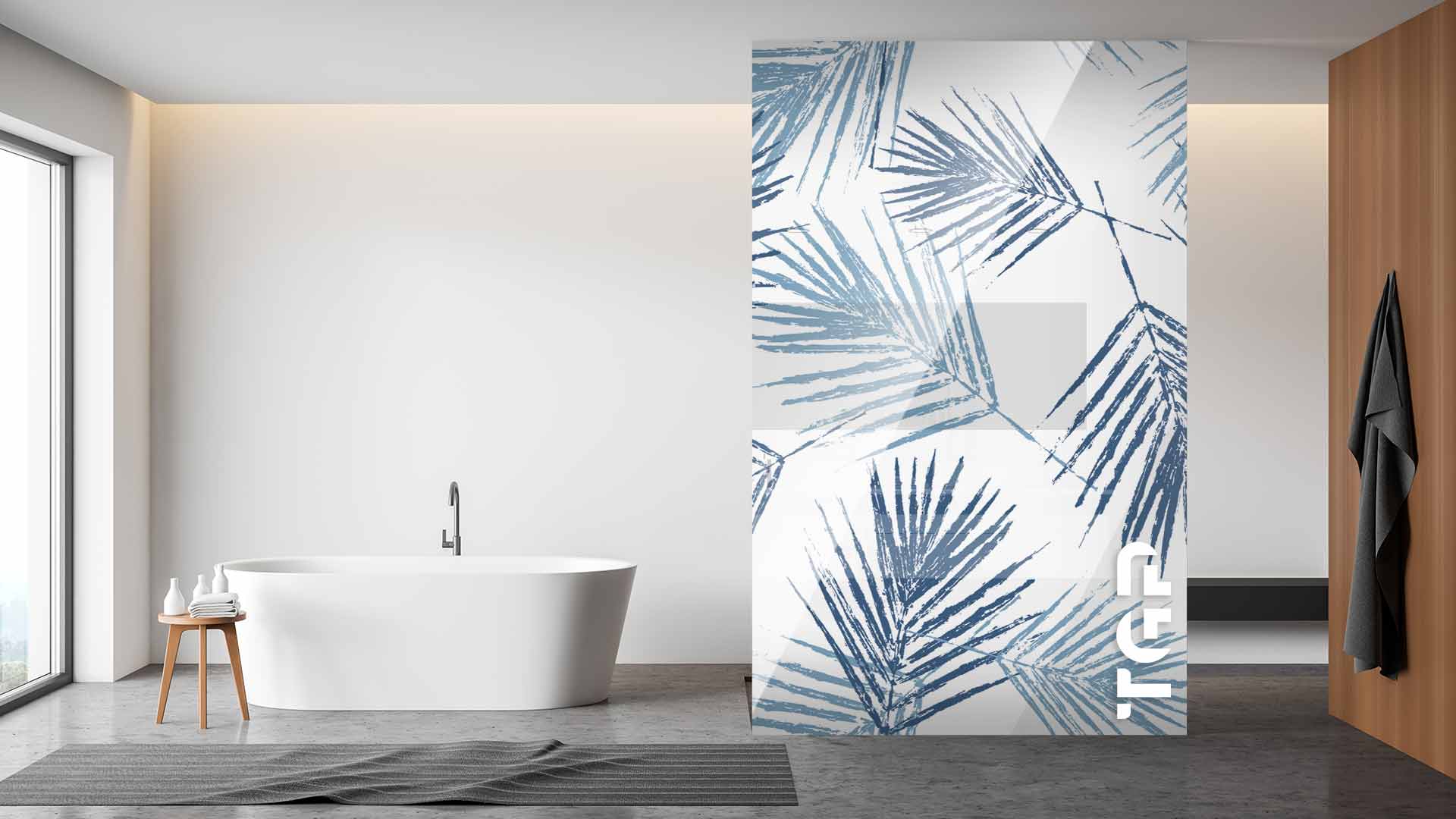 WLP004 Printed glass shower screen