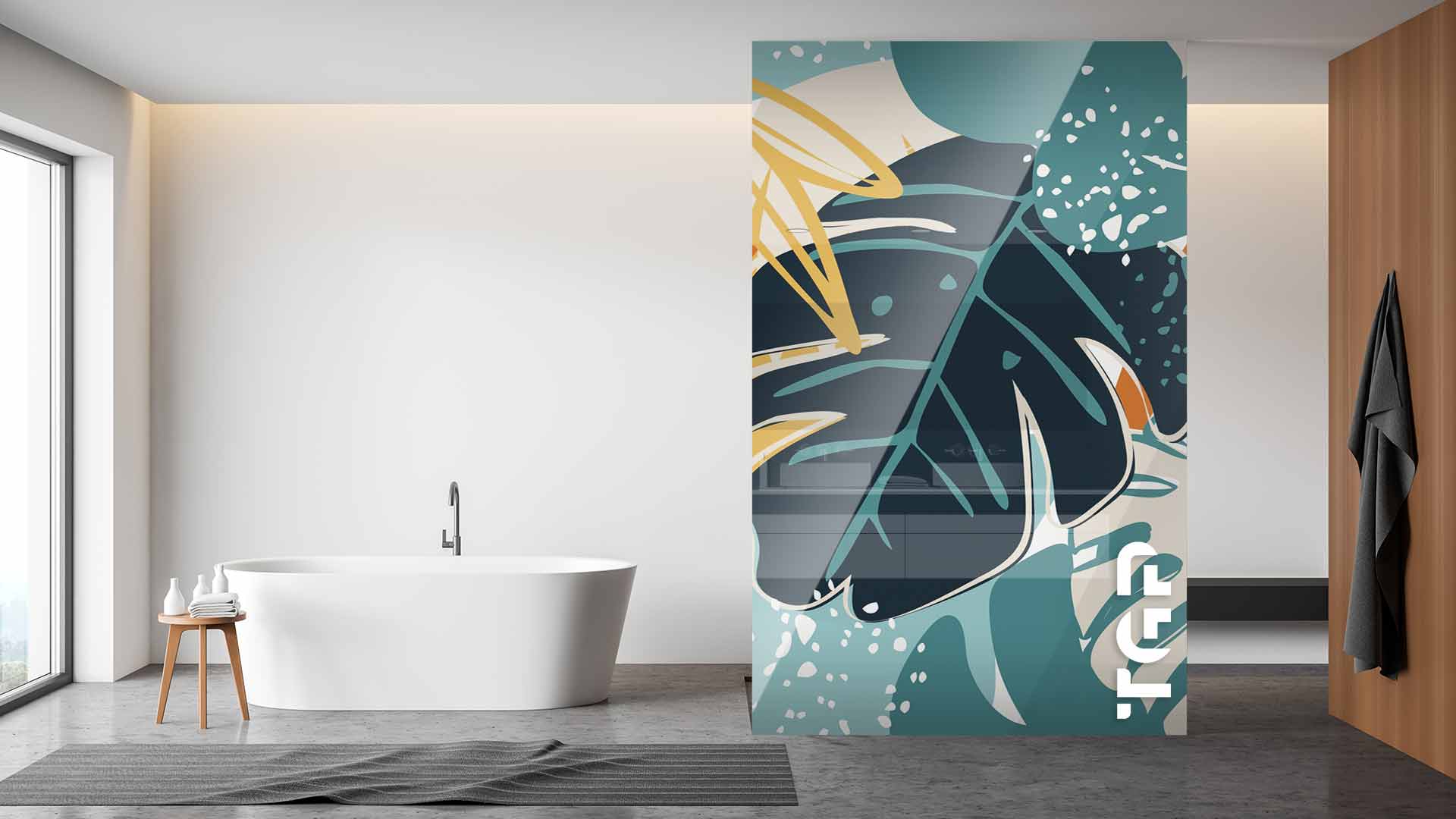 WLP005 Printed glass shower screen
