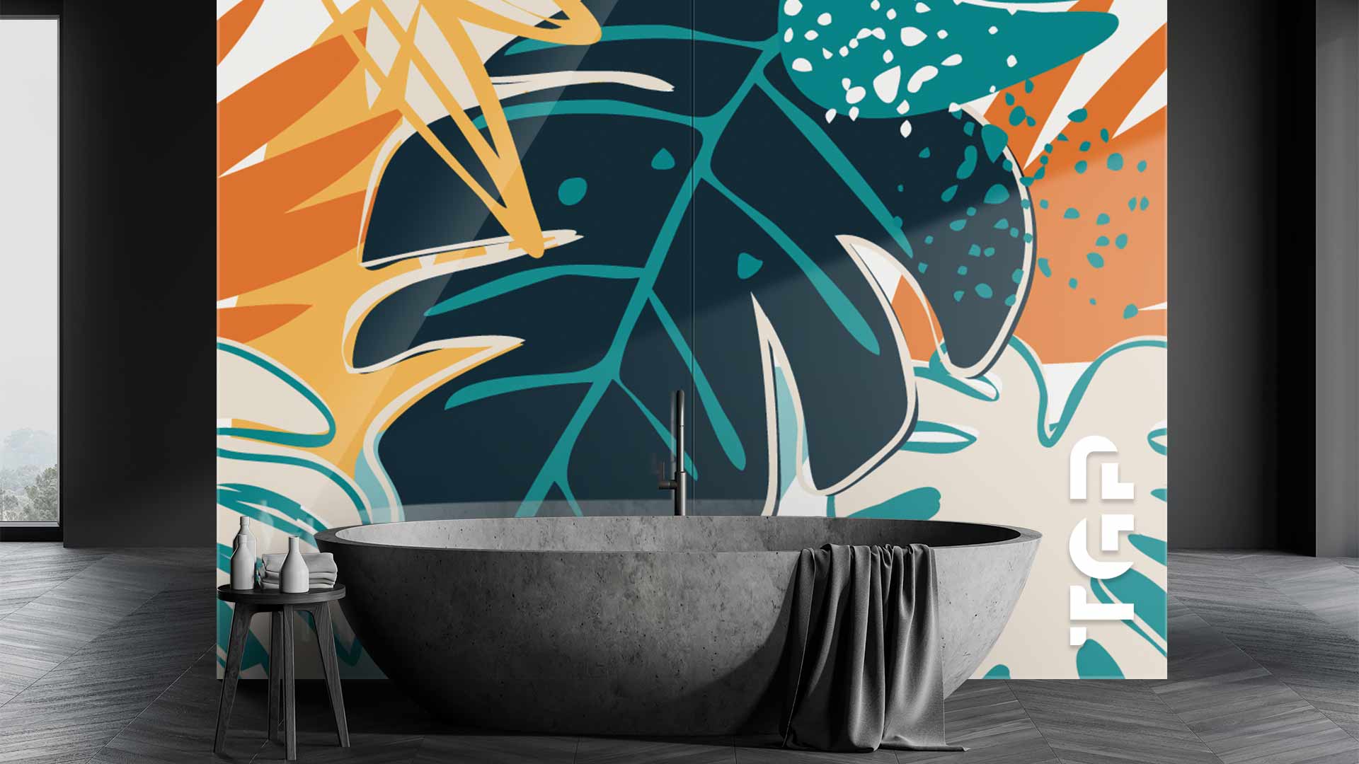 WLP005 Printed glass shower splashback