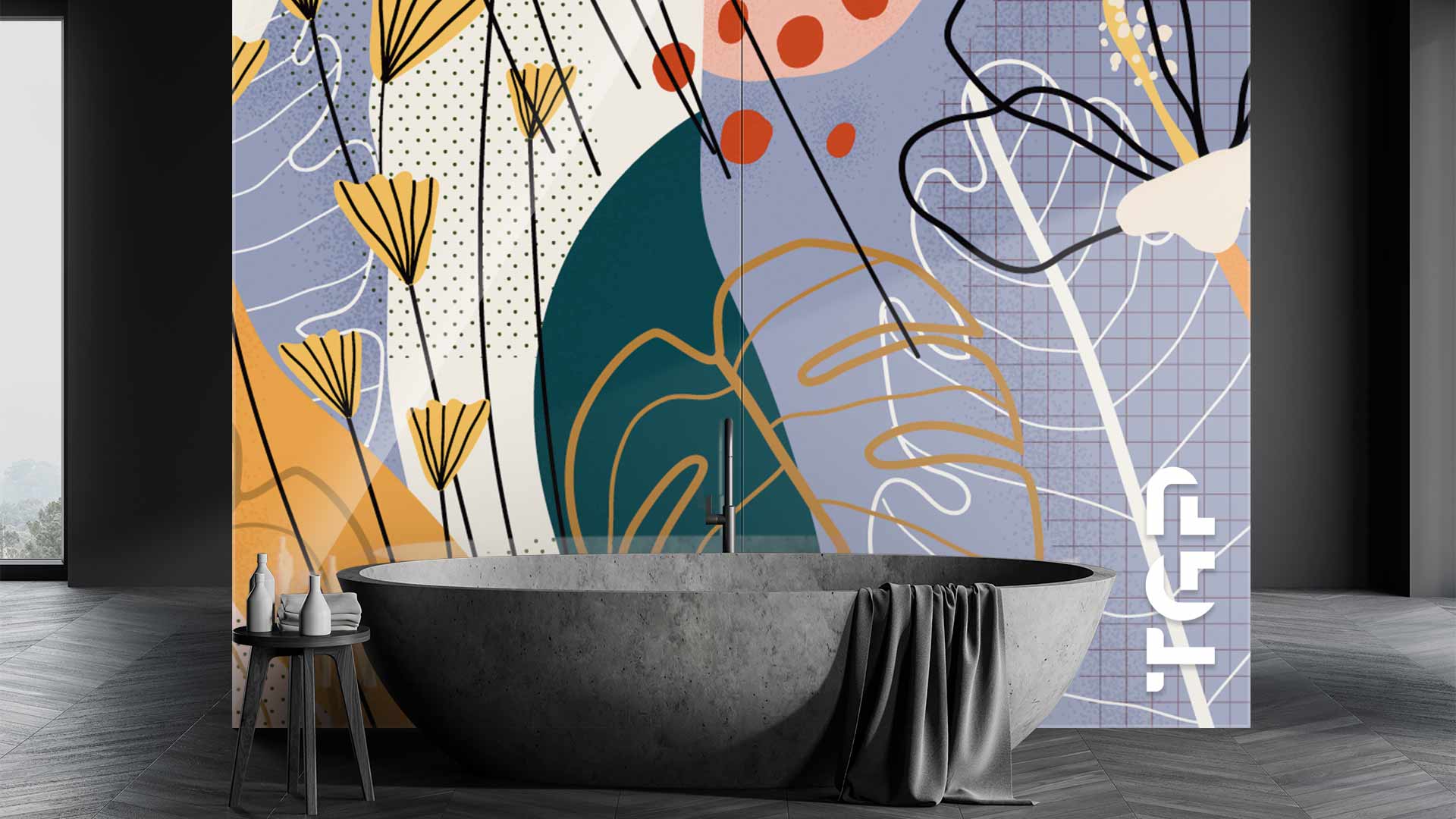 WLP006 Printed glass shower splashback