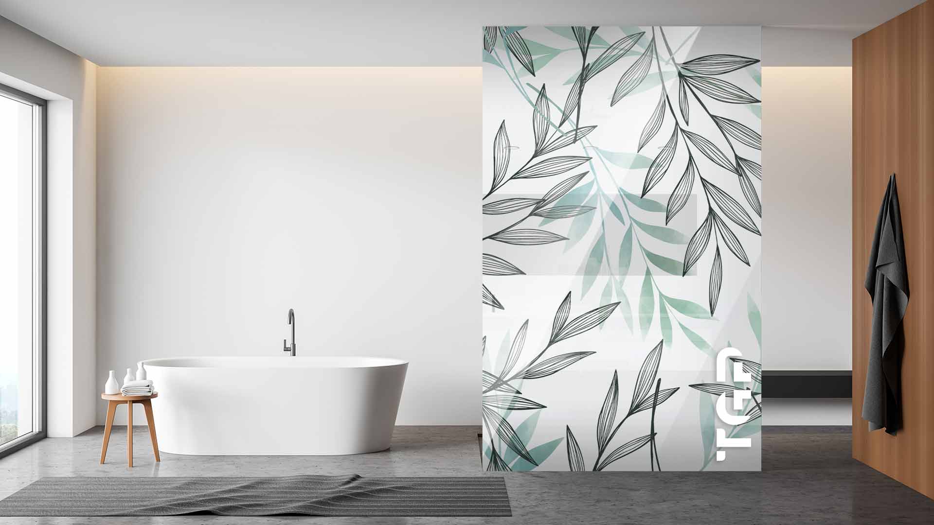 WLP007 Printed glass shower screen