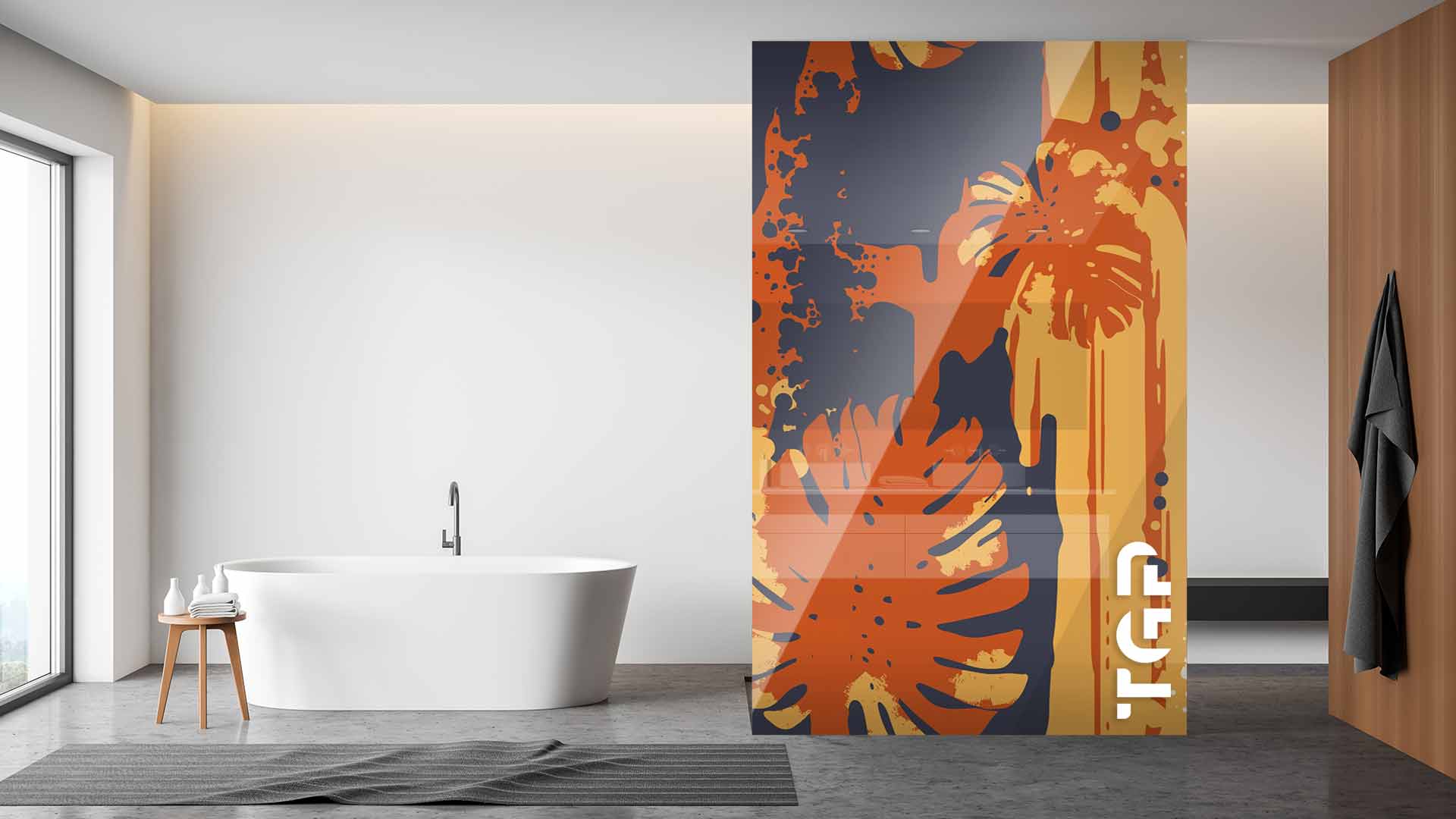 WLP008 Printed glass shower screen