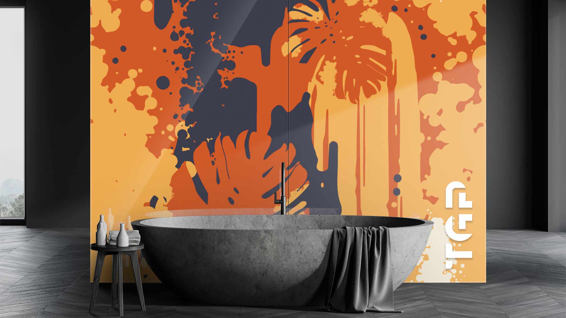WLP008 Printed glass shower splashback