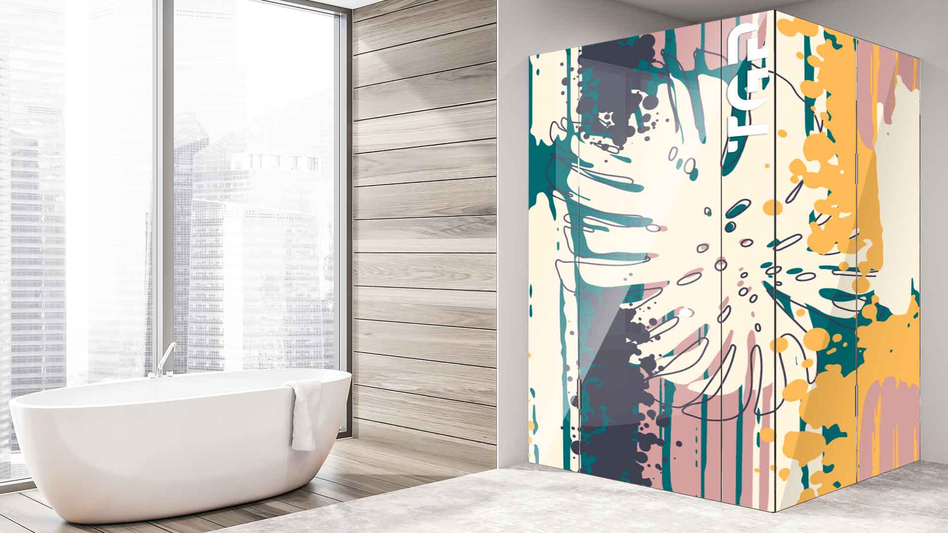 WLP009 printed glass shower enclosure