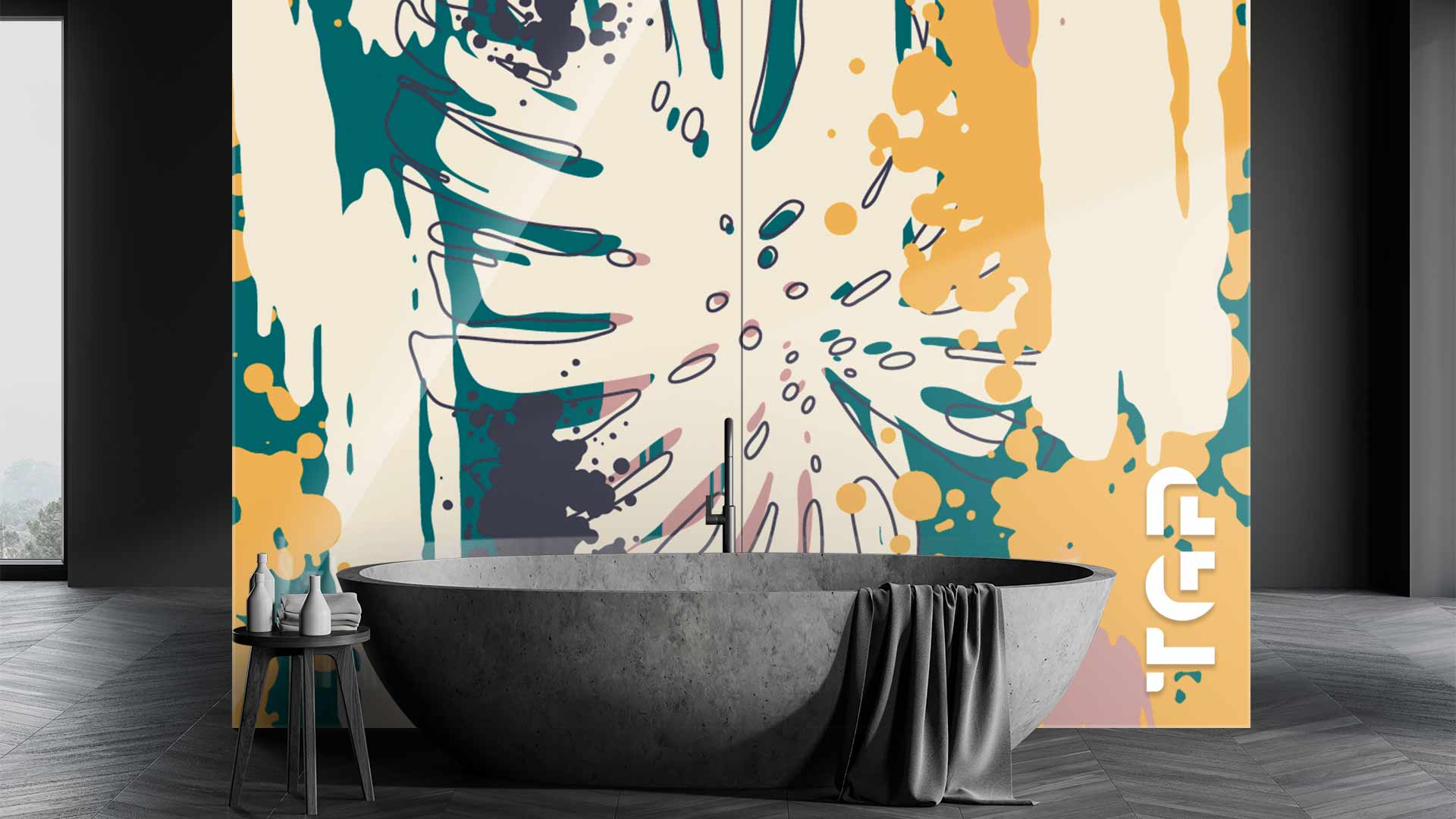 WLP009 Printed glass shower splashback
