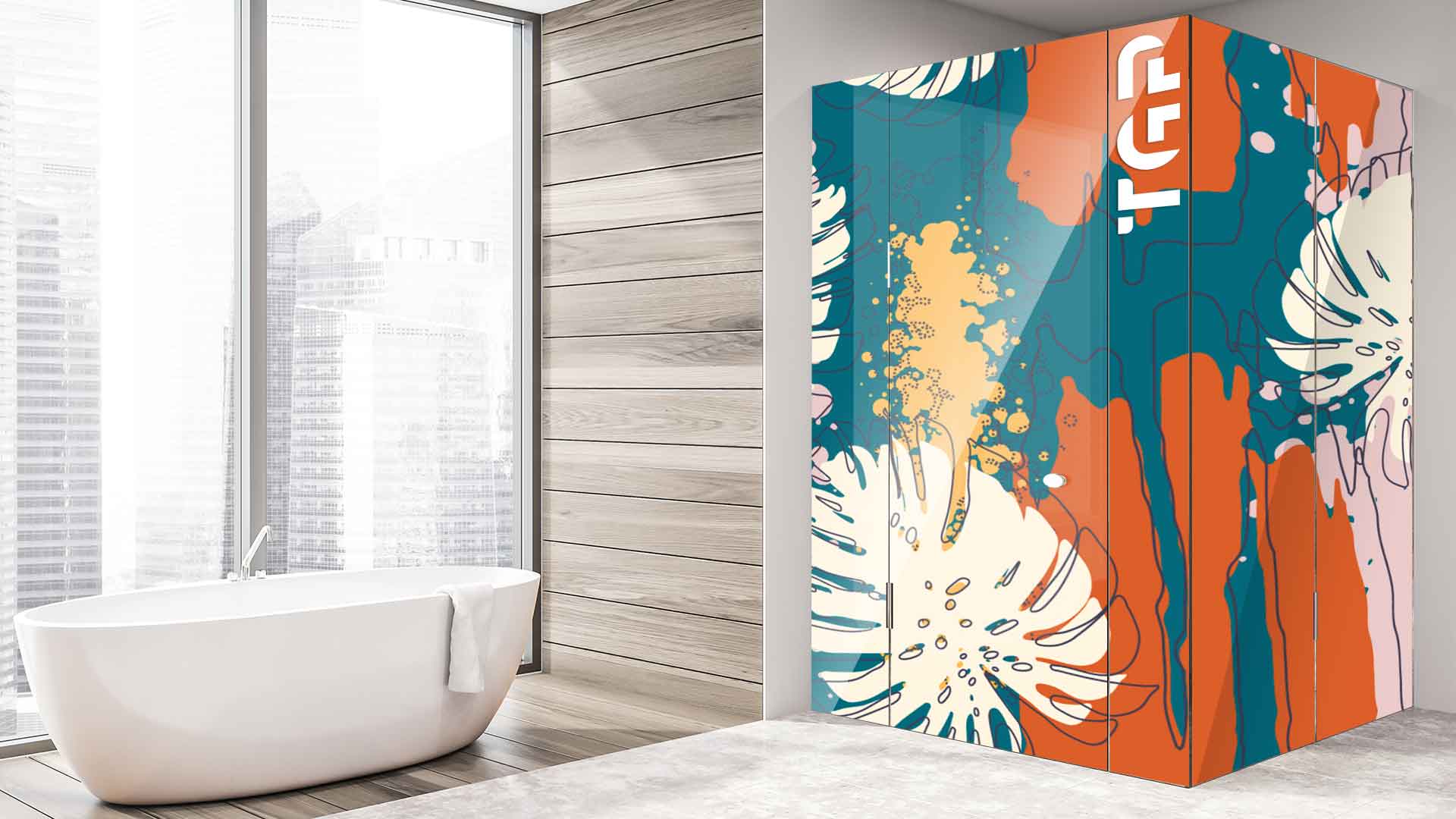 WLP010 printed glass shower enclosure