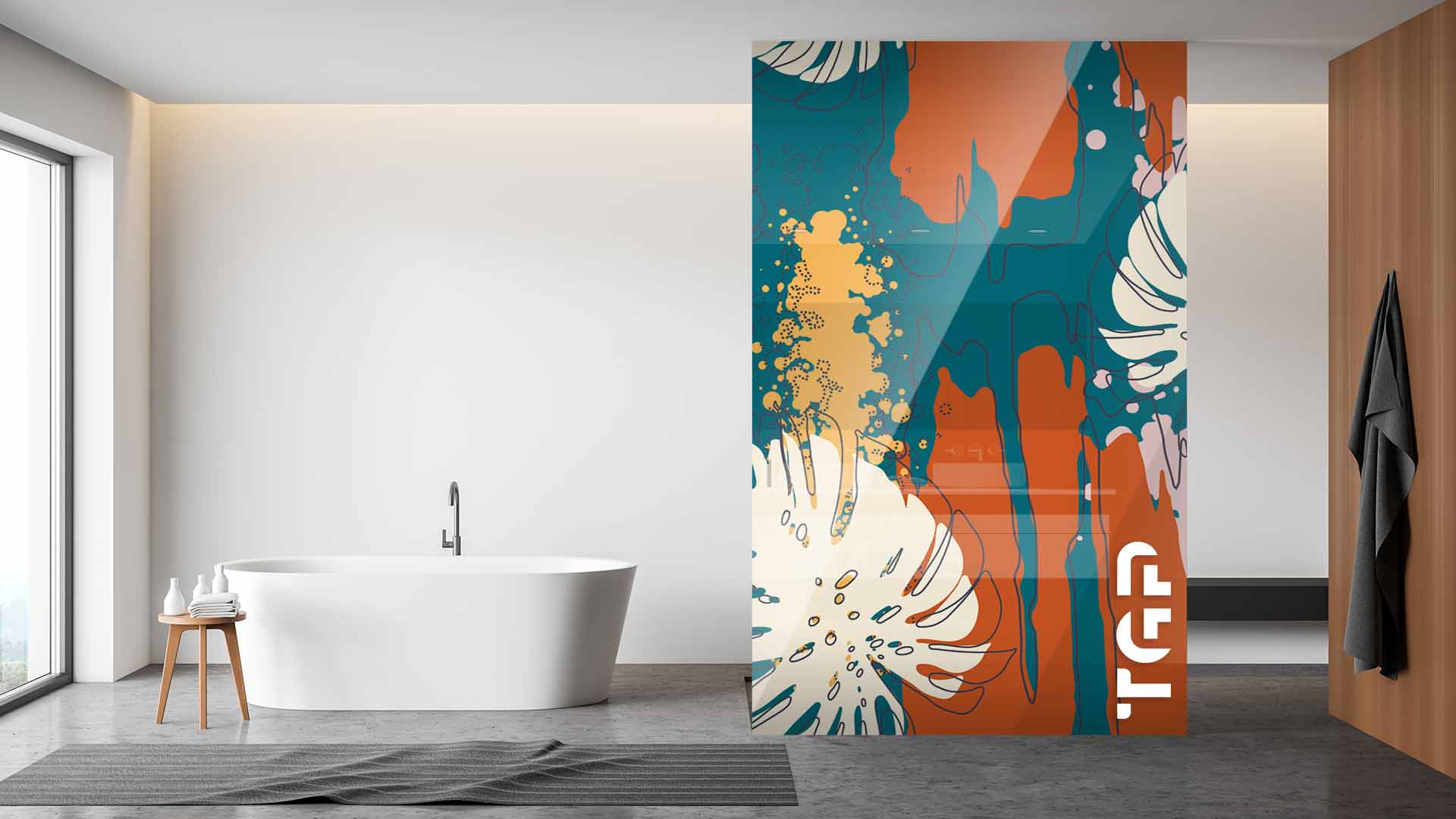 WLP010 Printed glass shower screen